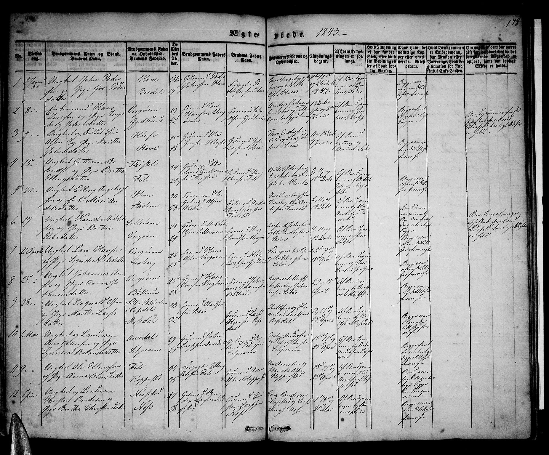 Vik sokneprestembete, AV/SAB-A-81501/H/Haa/Haaa/L0007: Parish register (official) no. A 7, 1831-1845, p. 178