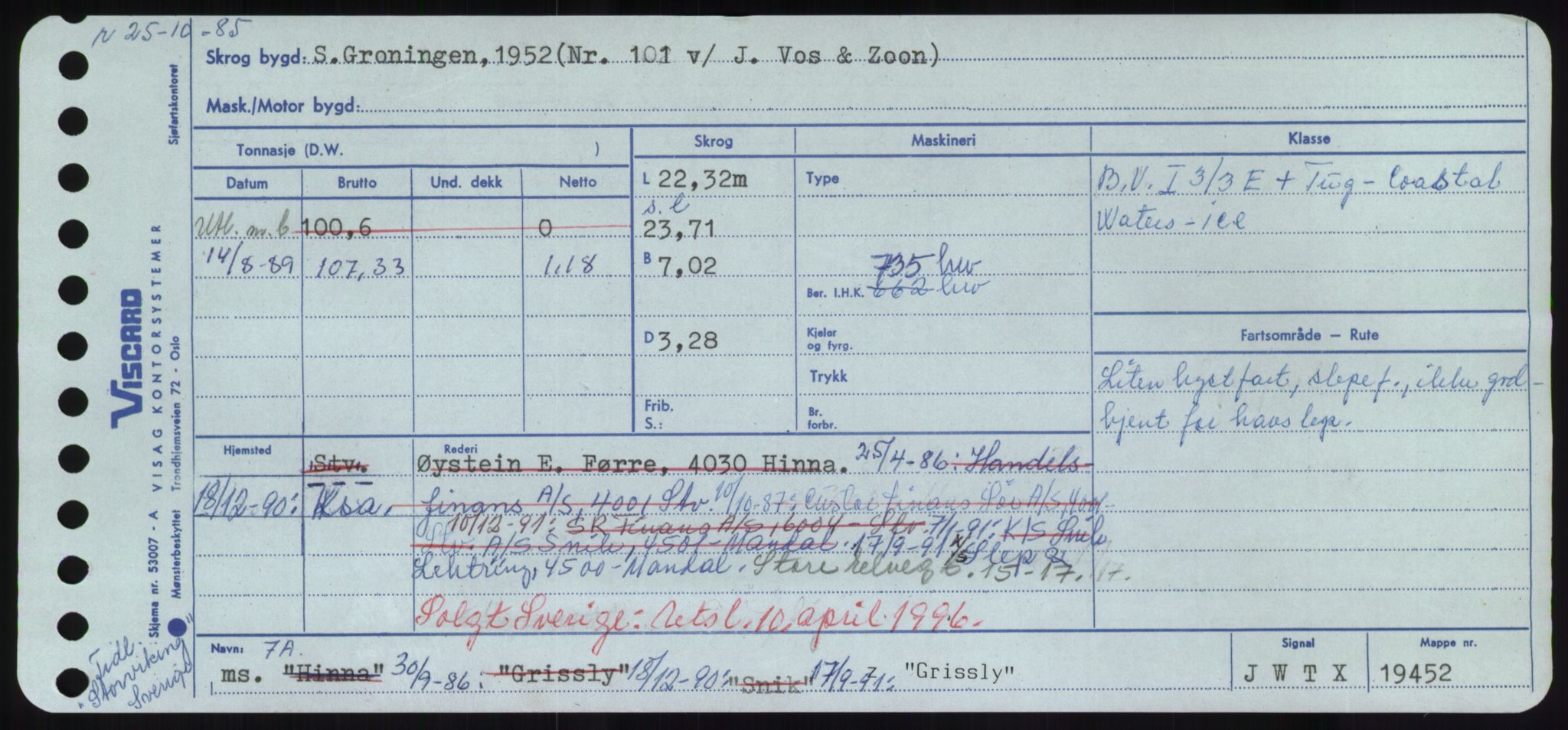 Sjøfartsdirektoratet med forløpere, Skipsmålingen, RA/S-1627/H/Hd/L0013: Fartøy, Gne-Gås, p. 259