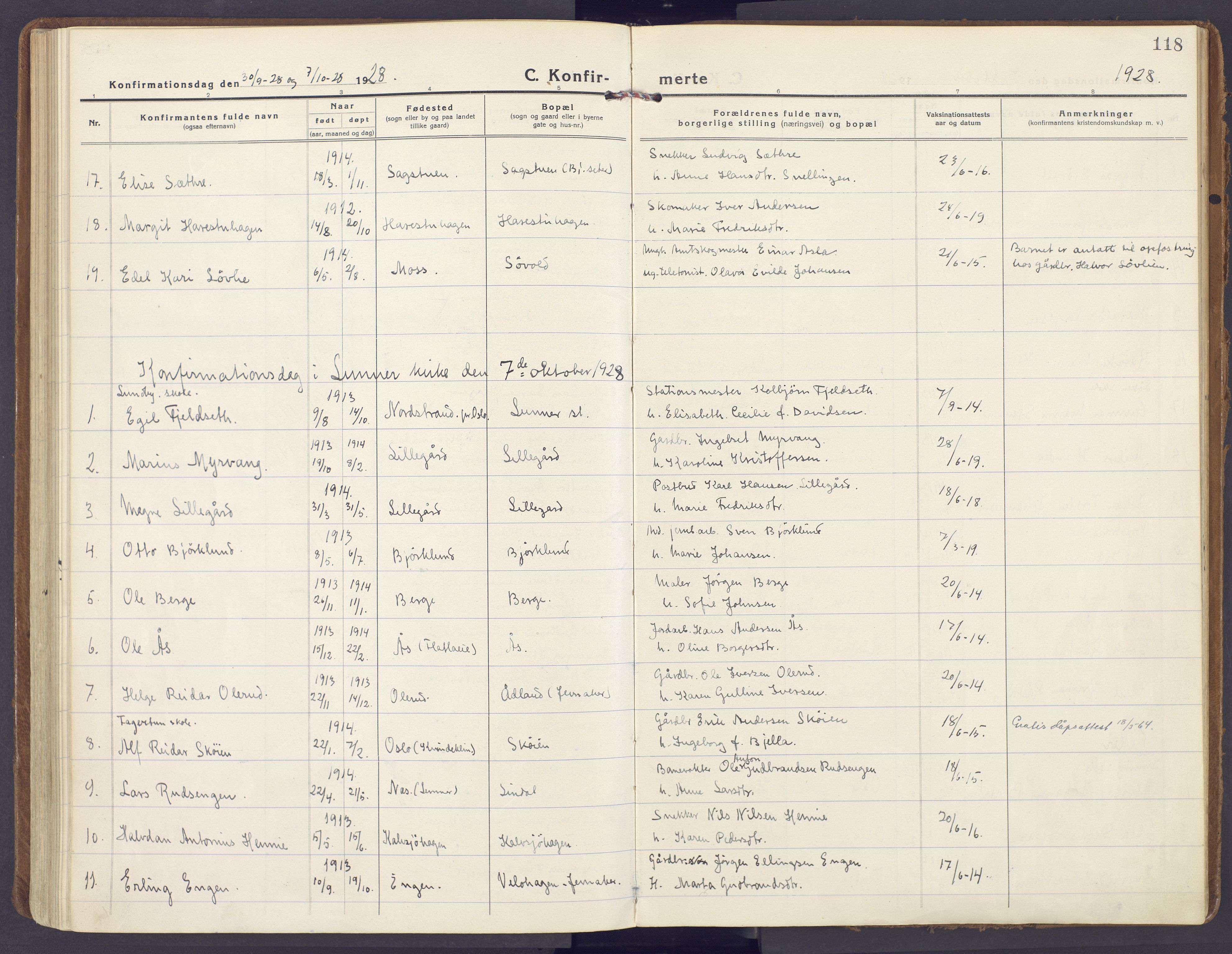 Lunner prestekontor, AV/SAH-PREST-118/H/Ha/Haa/L0002: Parish register (official) no. 2, 1922-1931, p. 118