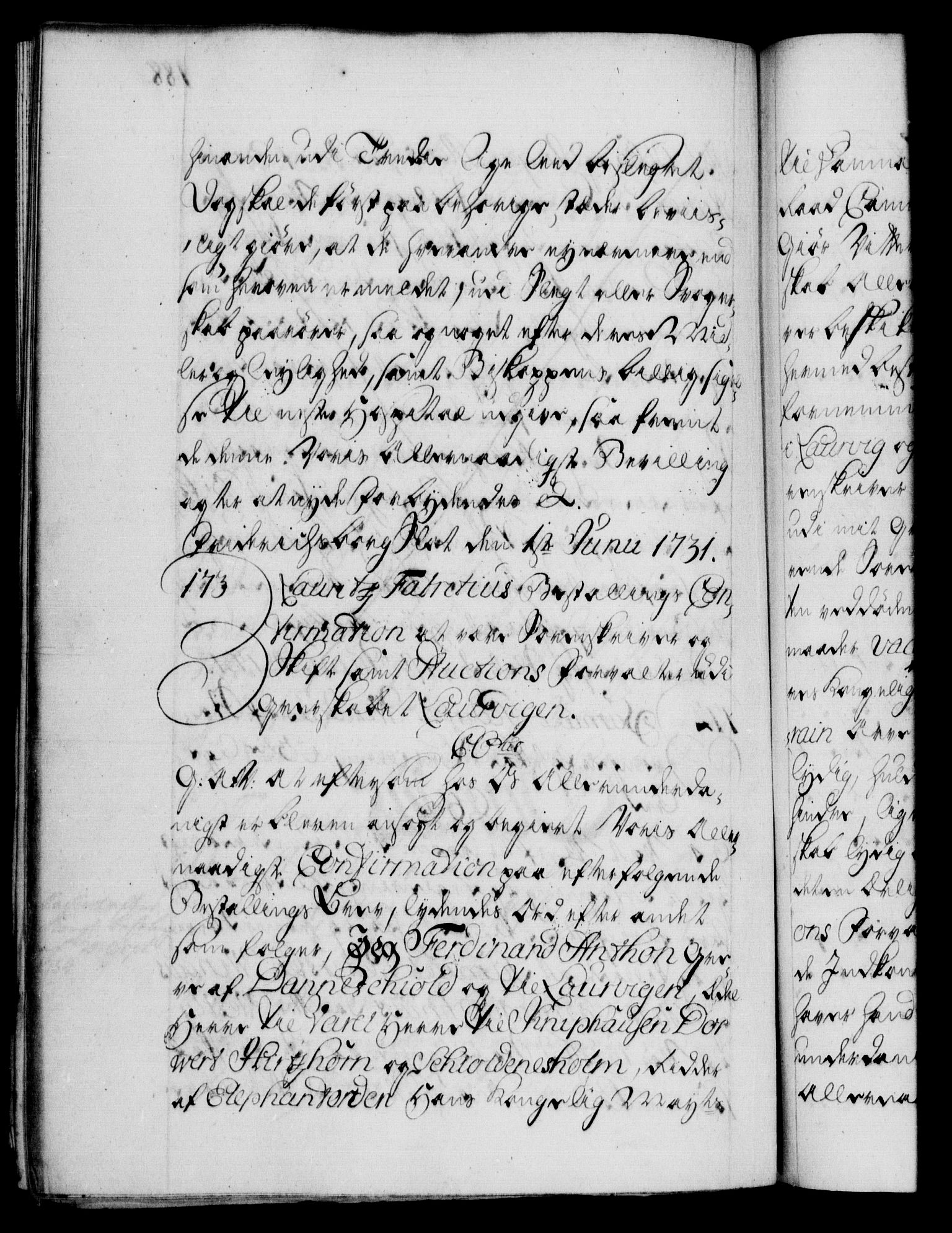 Danske Kanselli 1572-1799, AV/RA-EA-3023/F/Fc/Fca/Fcaa/L0027: Norske registre, 1730-1732, p. 188b