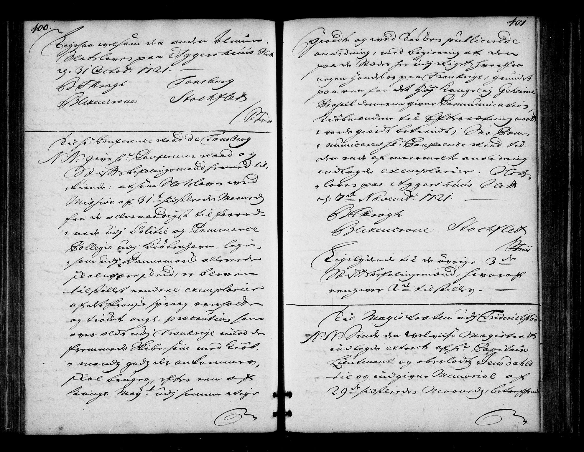 Stattholderembetet 1572-1771, AV/RA-EA-2870/Bd/L0013: Ordreprotokoll, 1720-1722, p. 400-401
