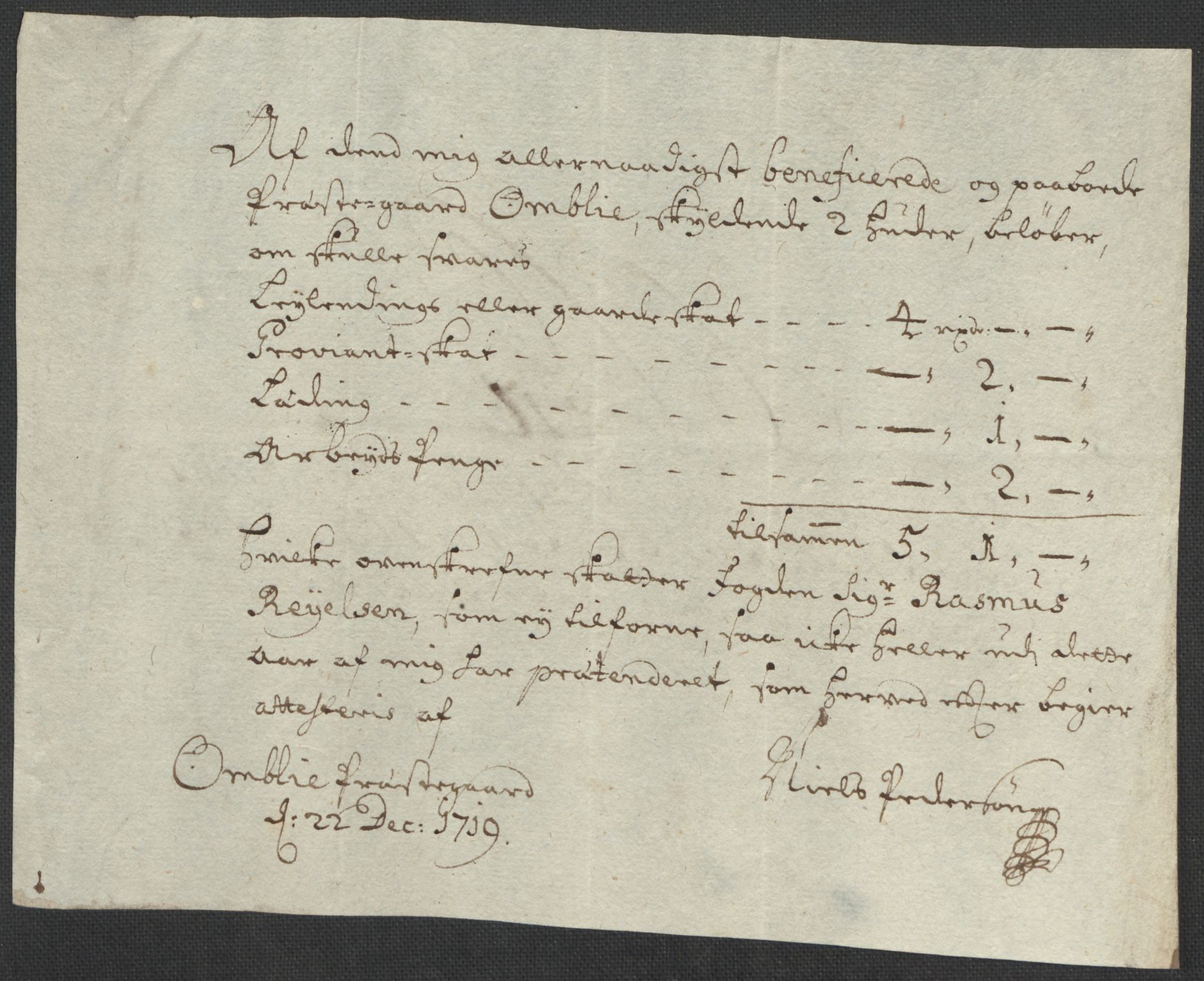 Rentekammeret inntil 1814, Reviderte regnskaper, Fogderegnskap, AV/RA-EA-4092/R40/L2453: Fogderegnskap Råbyggelag, 1718-1719, p. 375