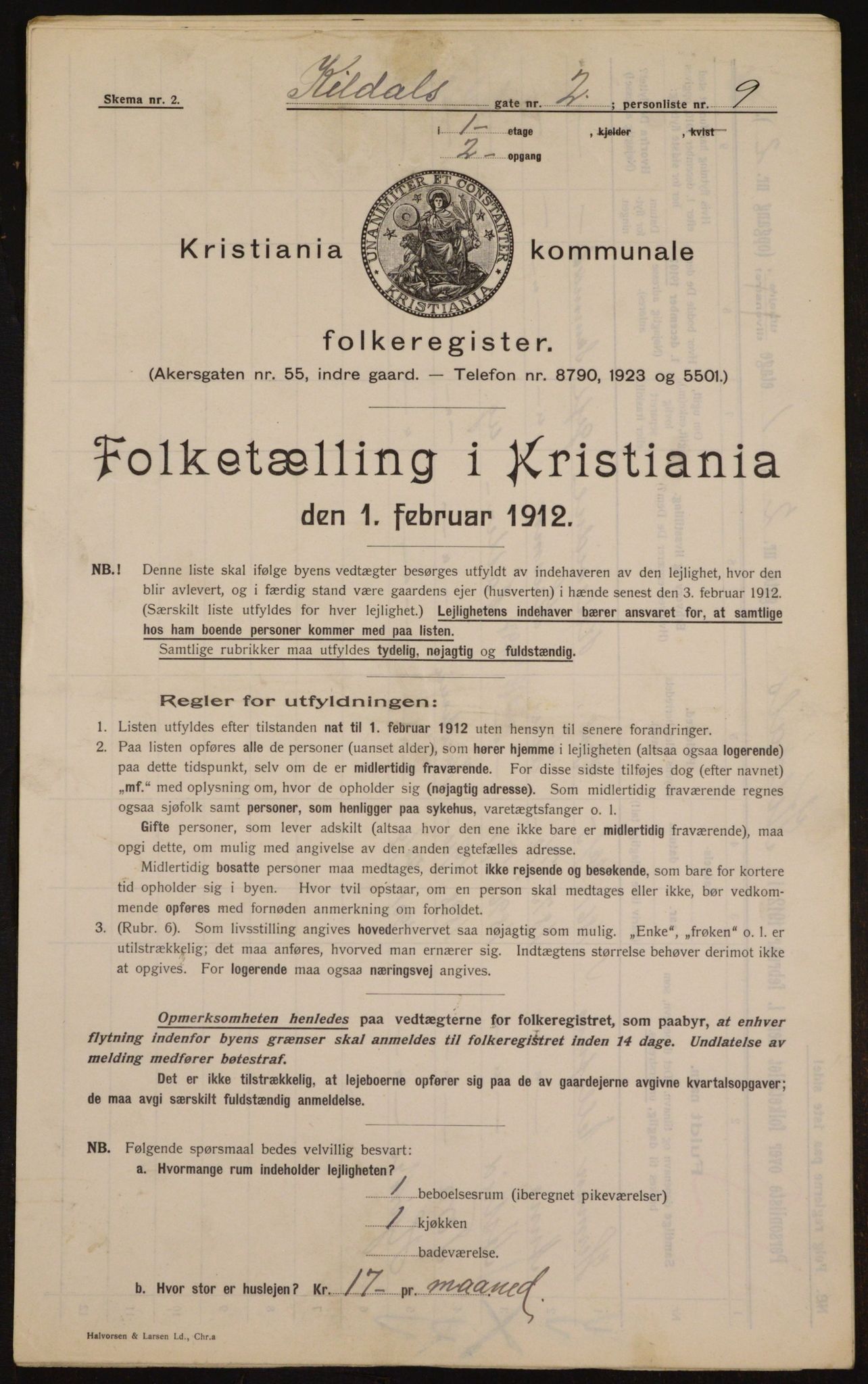 OBA, Municipal Census 1912 for Kristiania, 1912, p. 49746