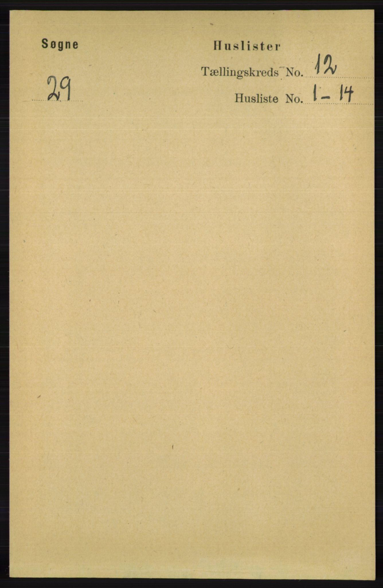 RA, 1891 census for 1018 Søgne, 1891, p. 3103