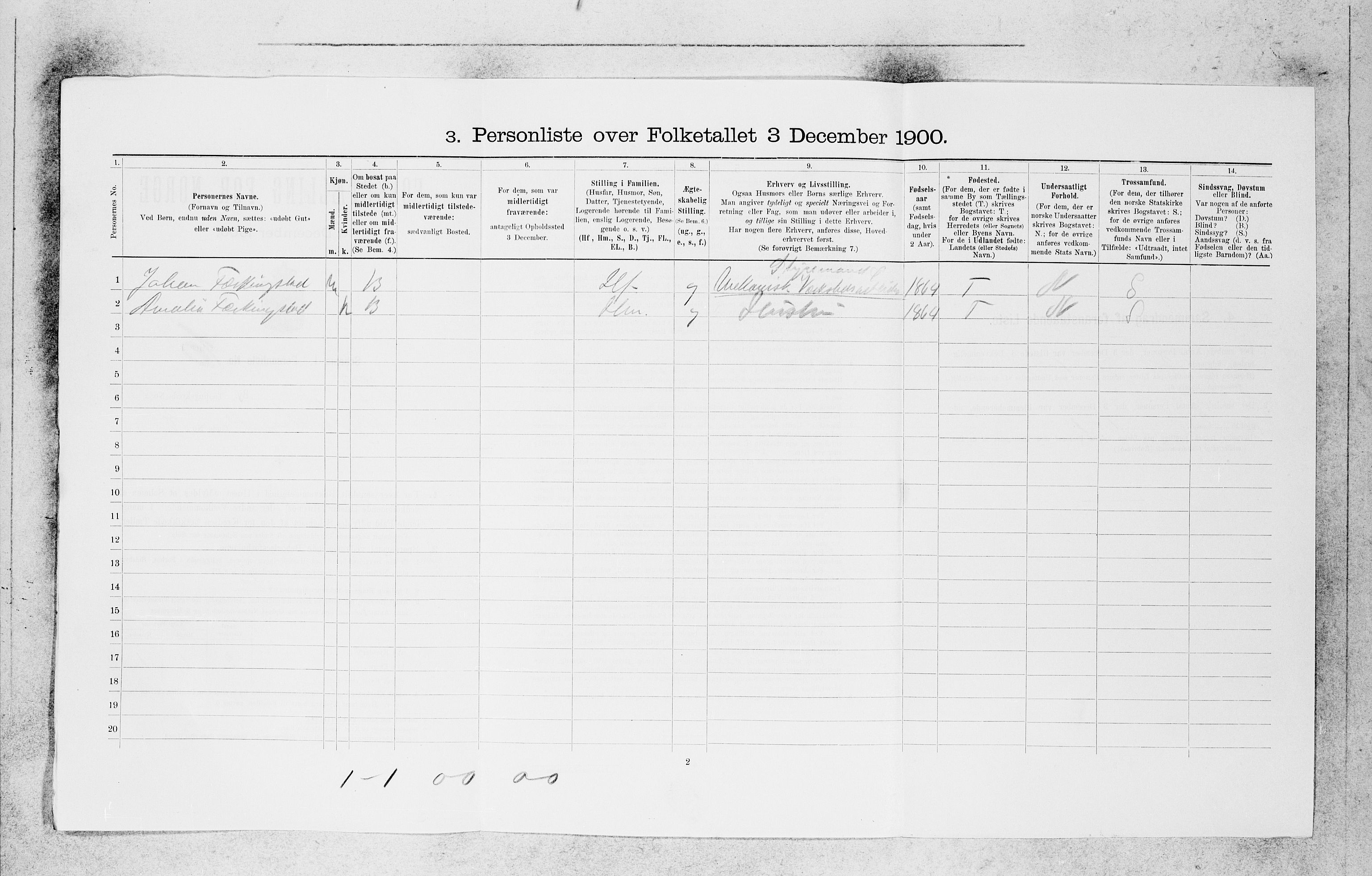 SAB, 1900 census for Bergen, 1900, p. 28458