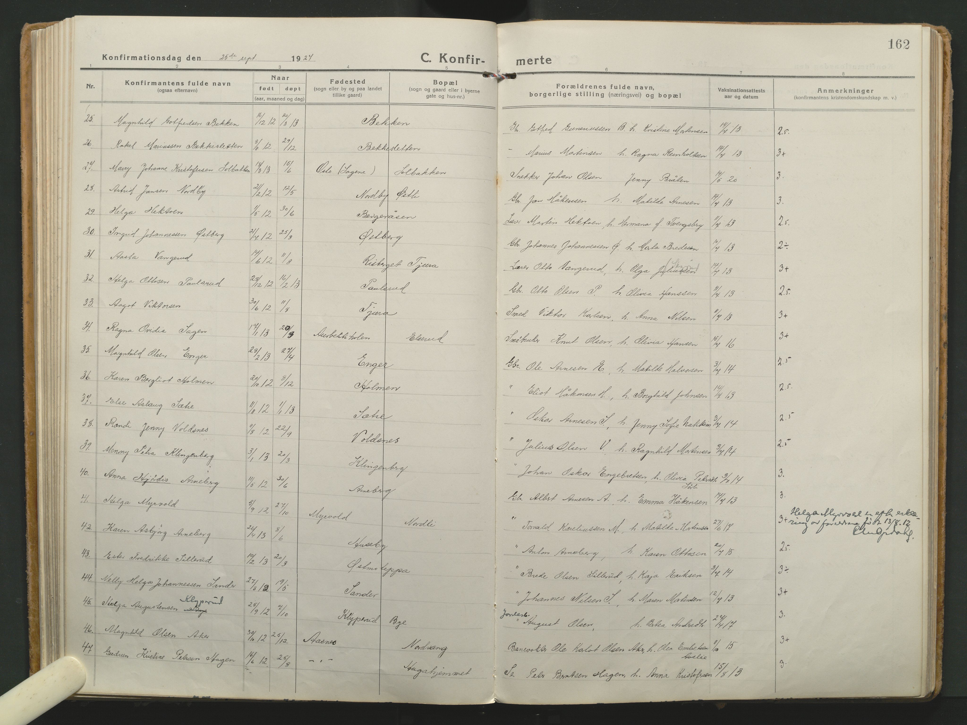 Grue prestekontor, AV/SAH-PREST-036/H/Ha/Haa/L0018: Parish register (official) no. 18, 1923-1940, p. 162