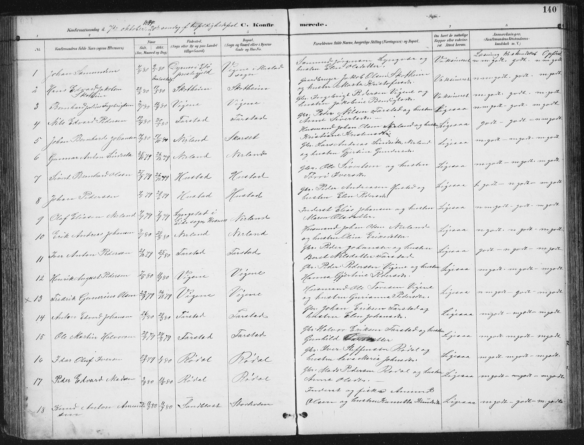 Ministerialprotokoller, klokkerbøker og fødselsregistre - Møre og Romsdal, AV/SAT-A-1454/567/L0783: Parish register (copy) no. 567C03, 1887-1903, p. 140