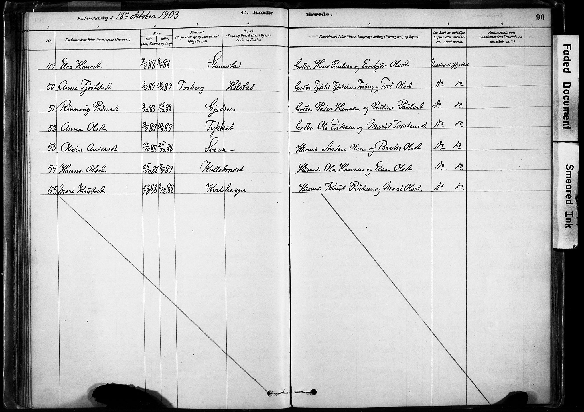 Lom prestekontor, SAH/PREST-070/K/L0009: Parish register (official) no. 9, 1878-1907, p. 90