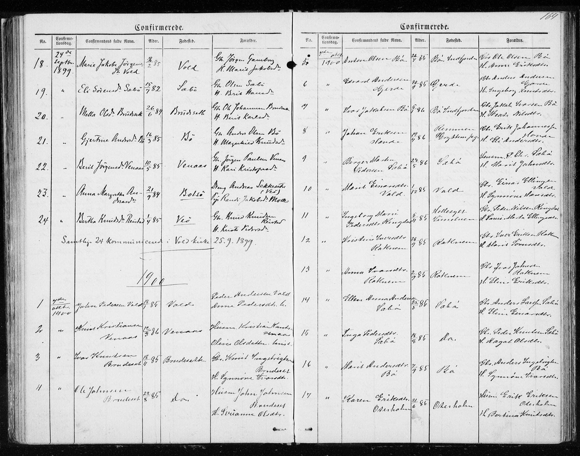 Ministerialprotokoller, klokkerbøker og fødselsregistre - Møre og Romsdal, SAT/A-1454/543/L0564: Parish register (copy) no. 543C02, 1867-1915, p. 164