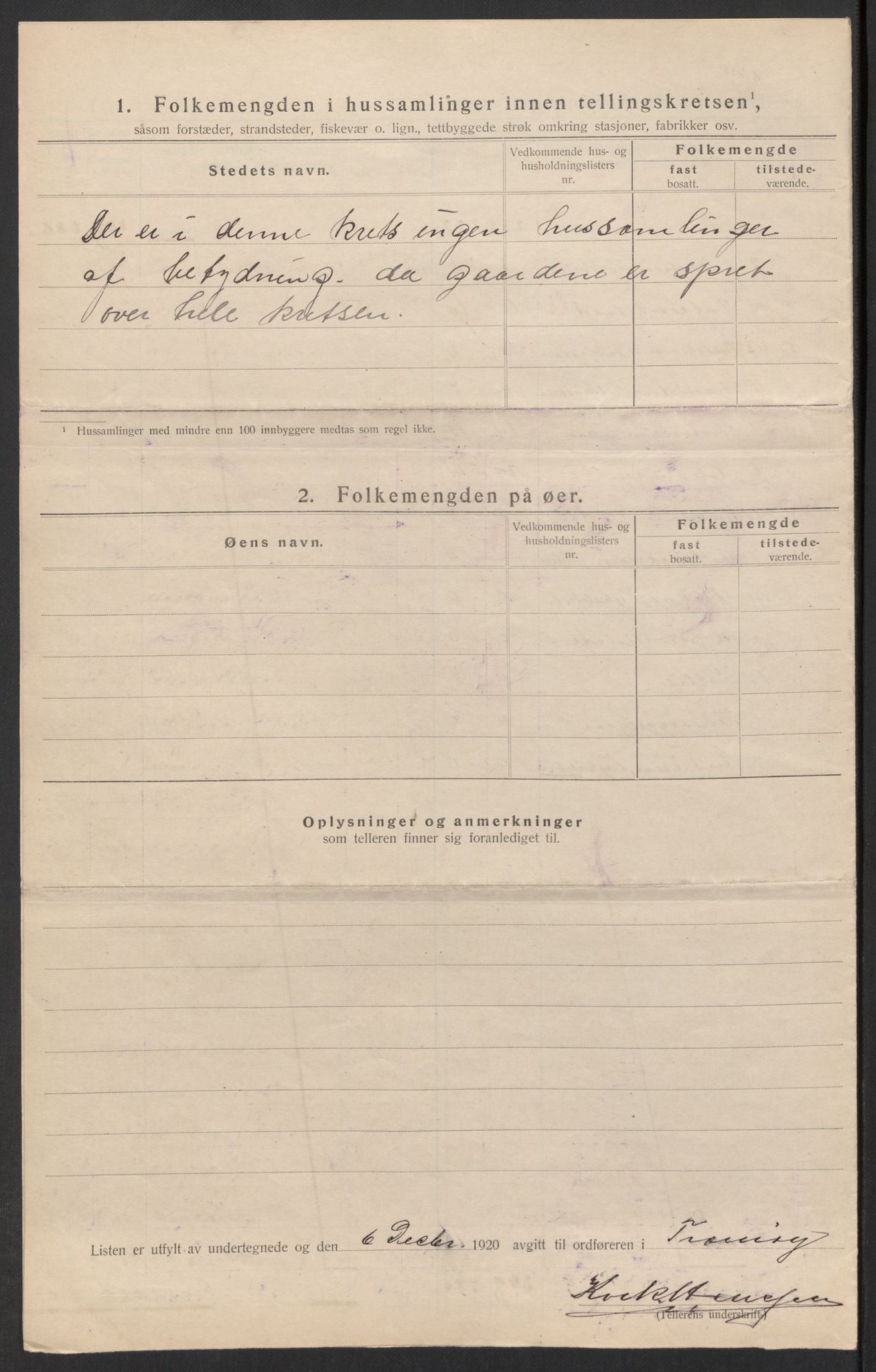 SAK, 1920 census for Tromøy, 1920, p. 20