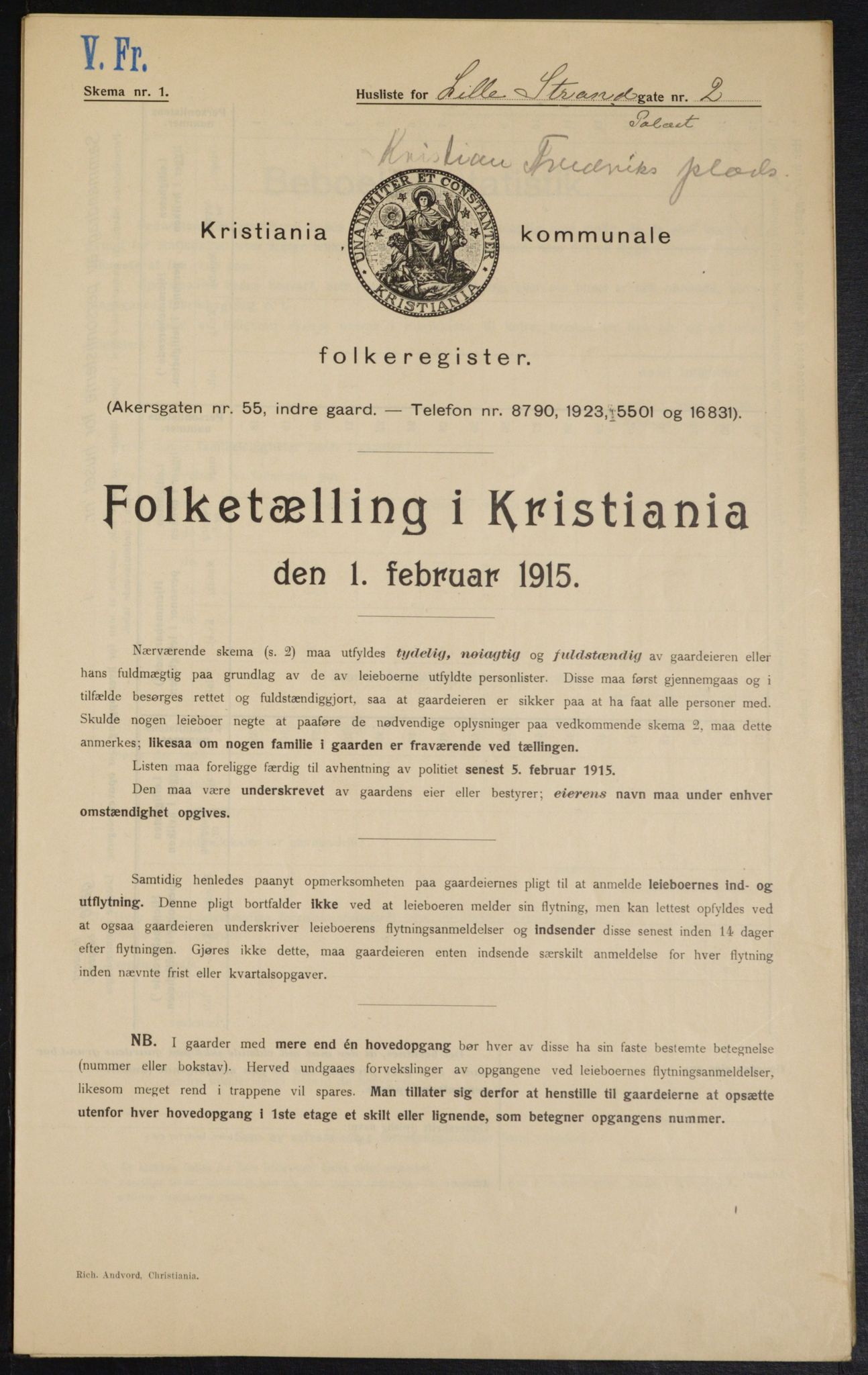 OBA, Municipal Census 1915 for Kristiania, 1915, p. 57074