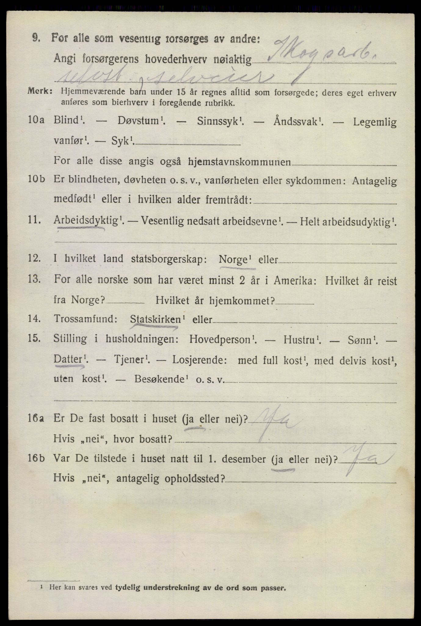 SAKO, 1920 census for Lunde, 1920, p. 4824