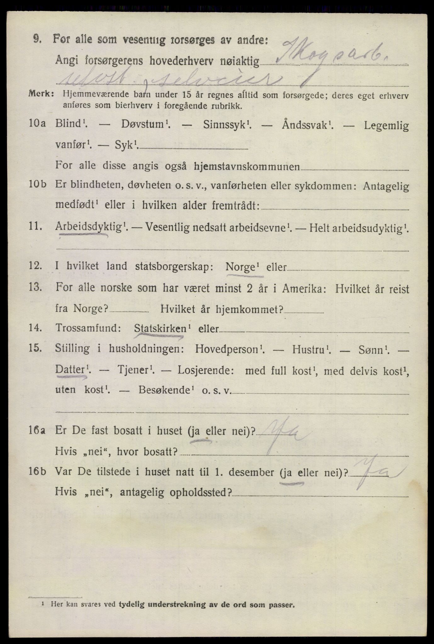 SAKO, 1920 census for Lunde, 1920, p. 4824