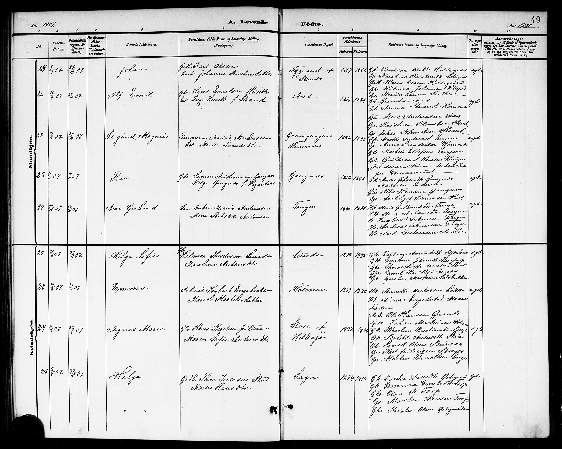 Høland prestekontor Kirkebøker, AV/SAO-A-10346a/G/Gb/L0001: Parish register (copy) no. II 1, 1902-1919, p. 49