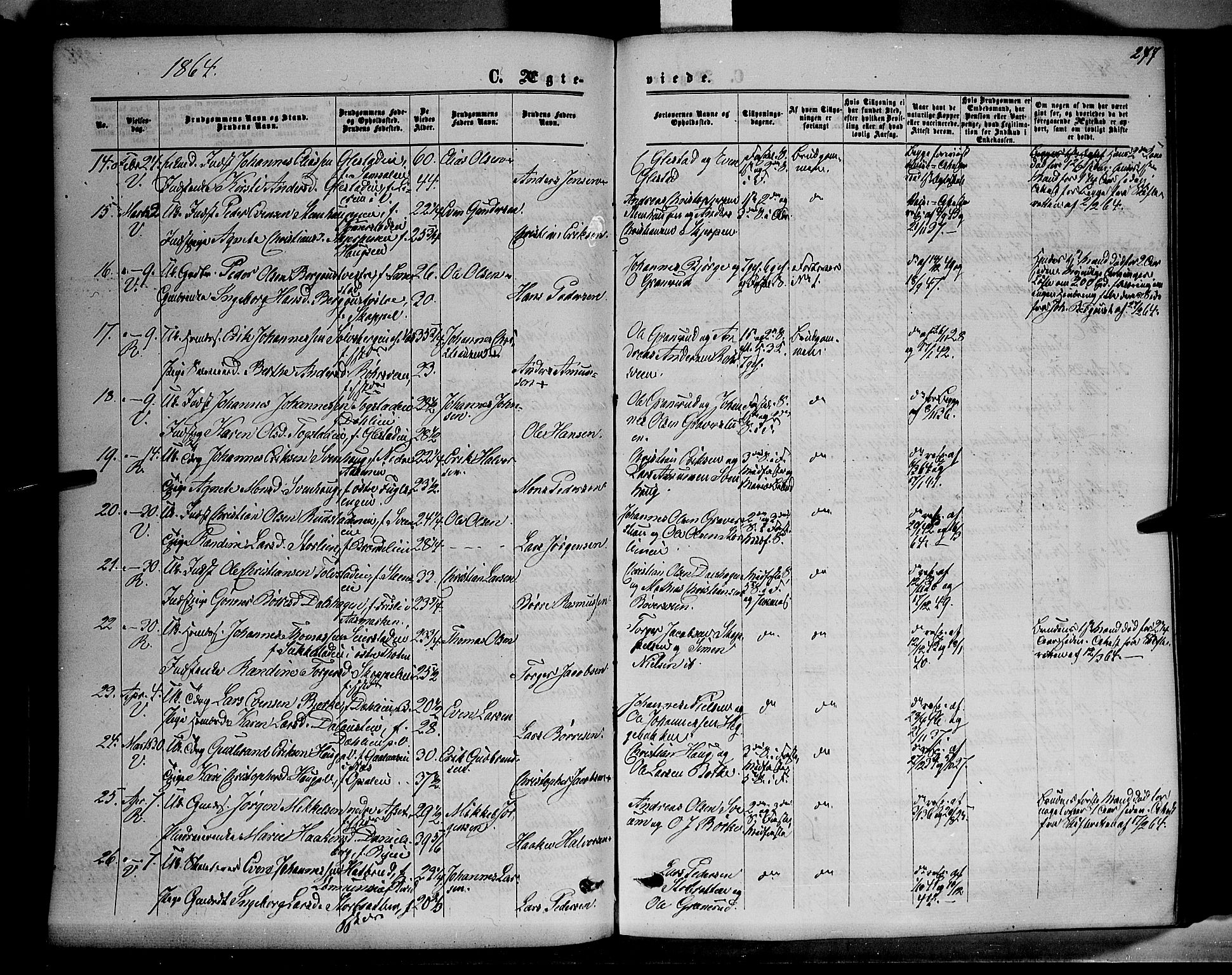 Ringsaker prestekontor, AV/SAH-PREST-014/K/Ka/L0010: Parish register (official) no. 10, 1861-1869, p. 277