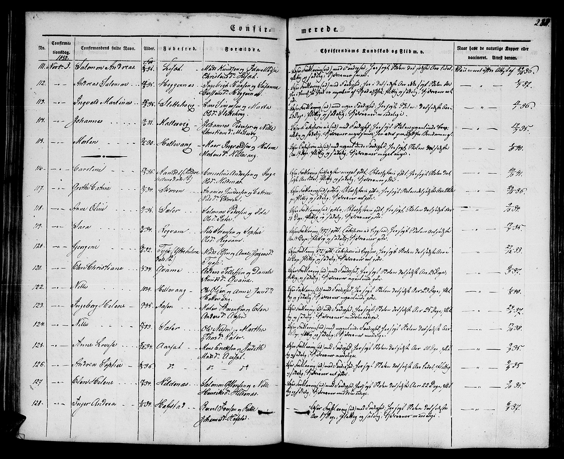 Førde sokneprestembete, SAB/A-79901/H/Haa/Haaa/L0007: Parish register (official) no. A 7, 1843-1860, p. 288