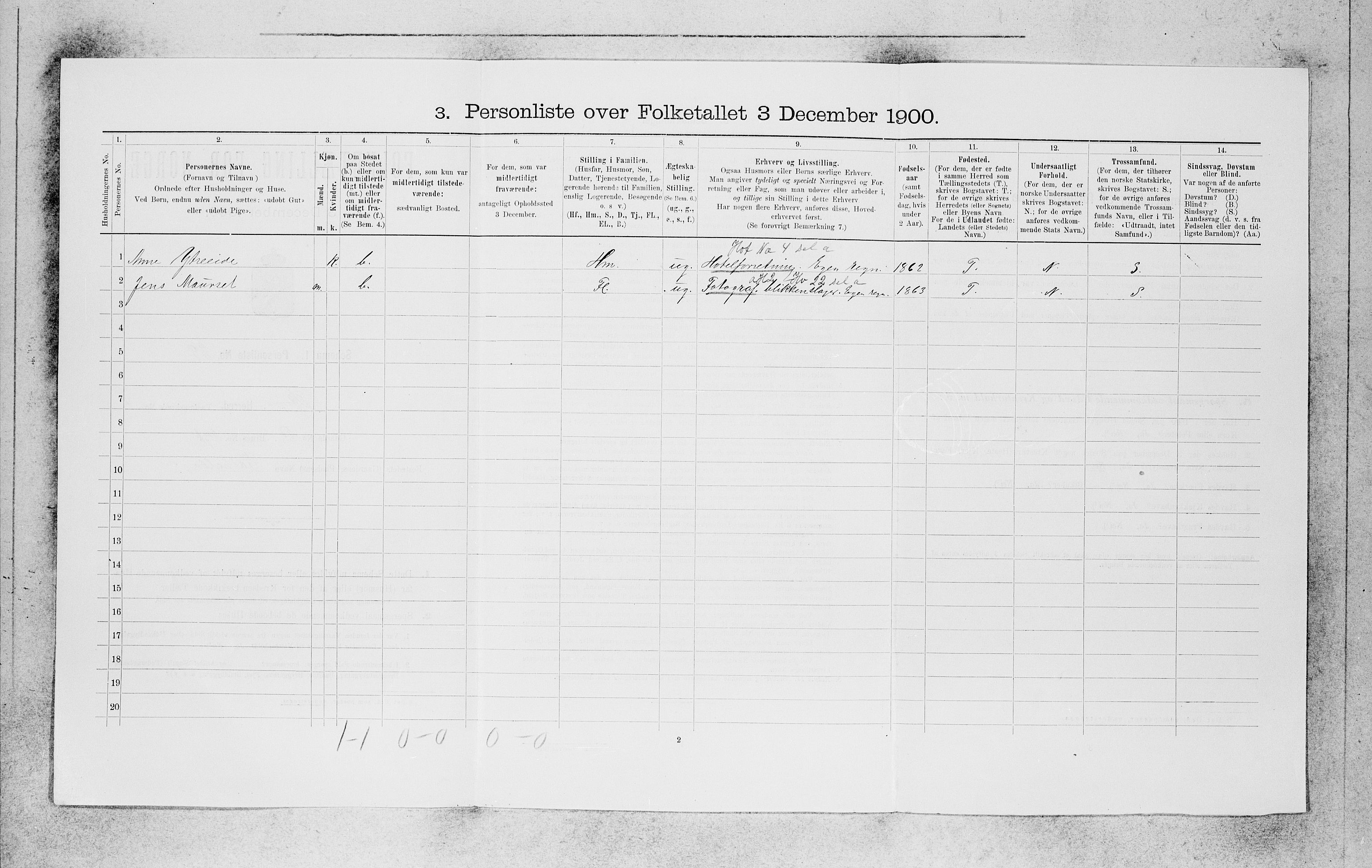 SAB, 1900 census for Stryn, 1900, p. 181