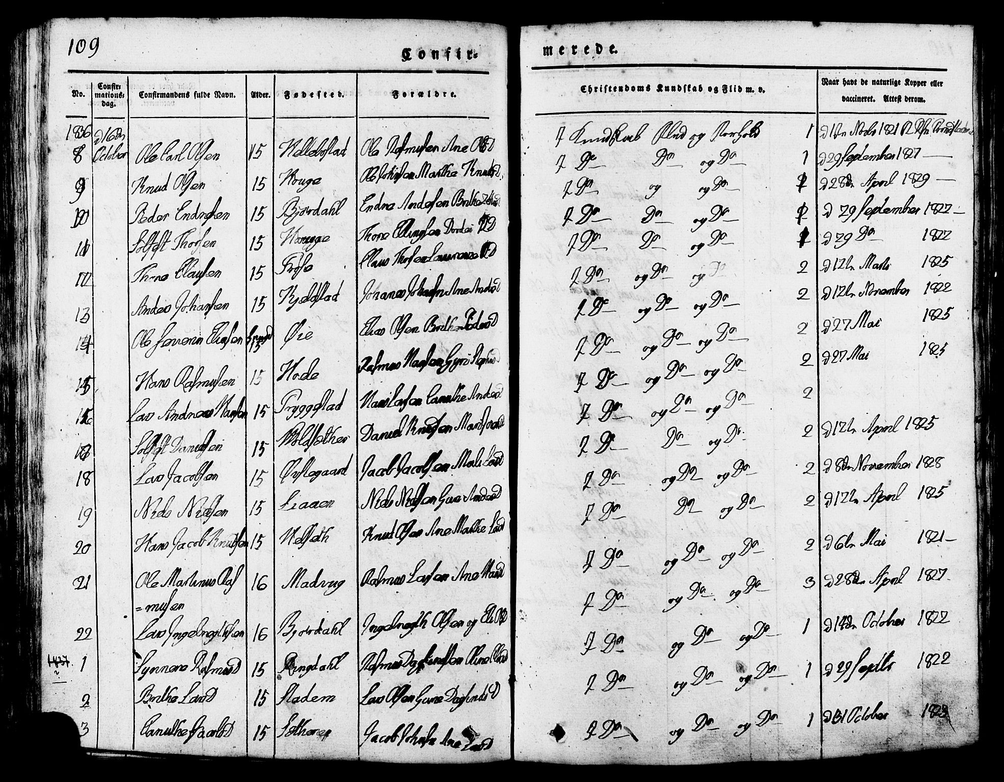 Ministerialprotokoller, klokkerbøker og fødselsregistre - Møre og Romsdal, AV/SAT-A-1454/517/L0221: Parish register (official) no. 517A01, 1827-1858, p. 109