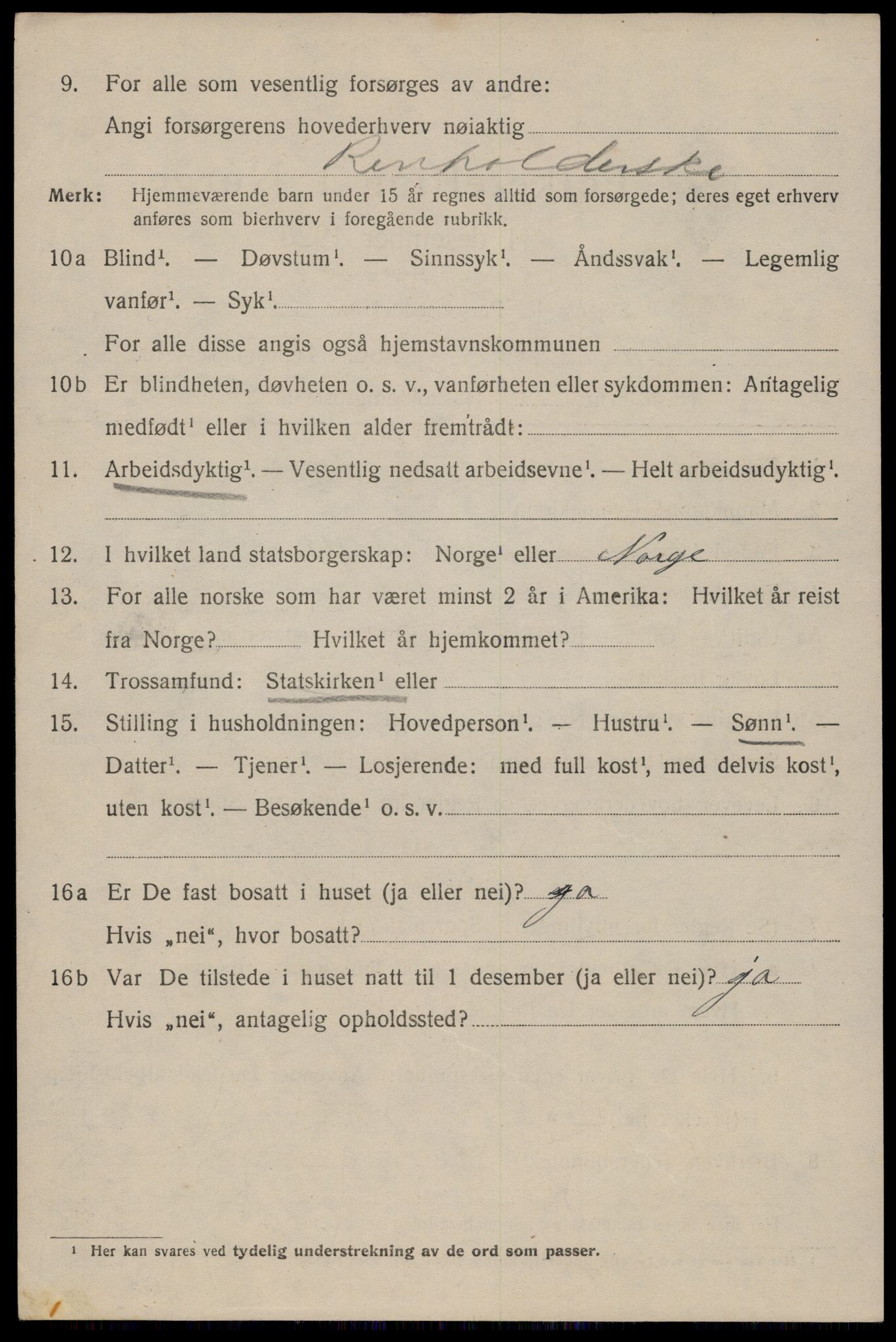 SAST, 1920 census for Stavanger, 1920, p. 102201