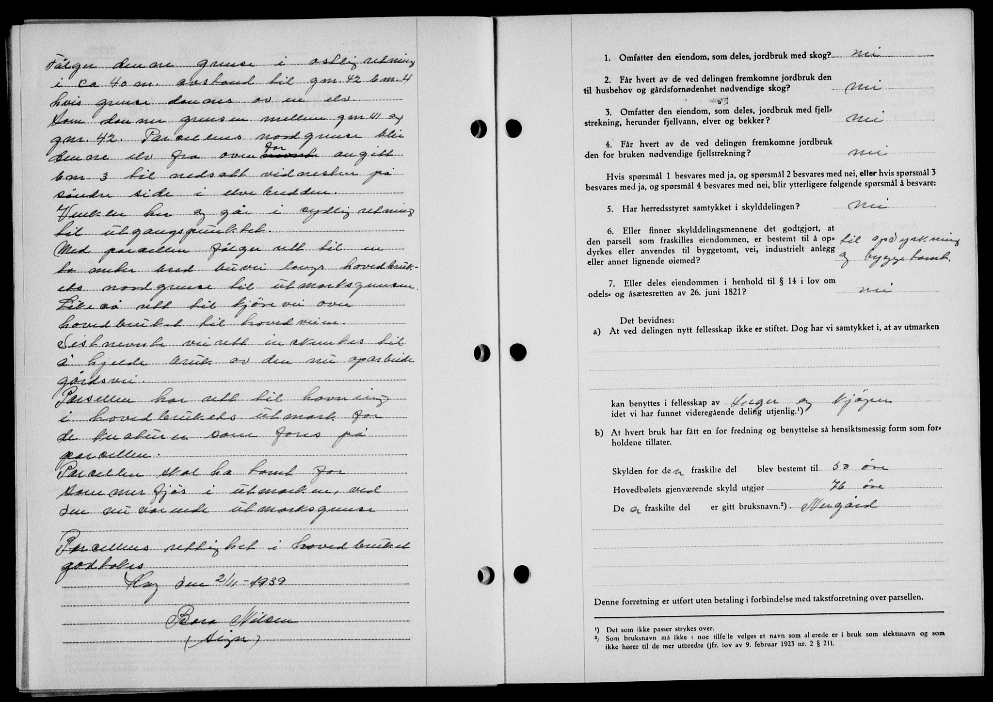 Lofoten sorenskriveri, SAT/A-0017/1/2/2C/L0007a: Mortgage book no. 7a, 1939-1940, Diary no: : 32/1940