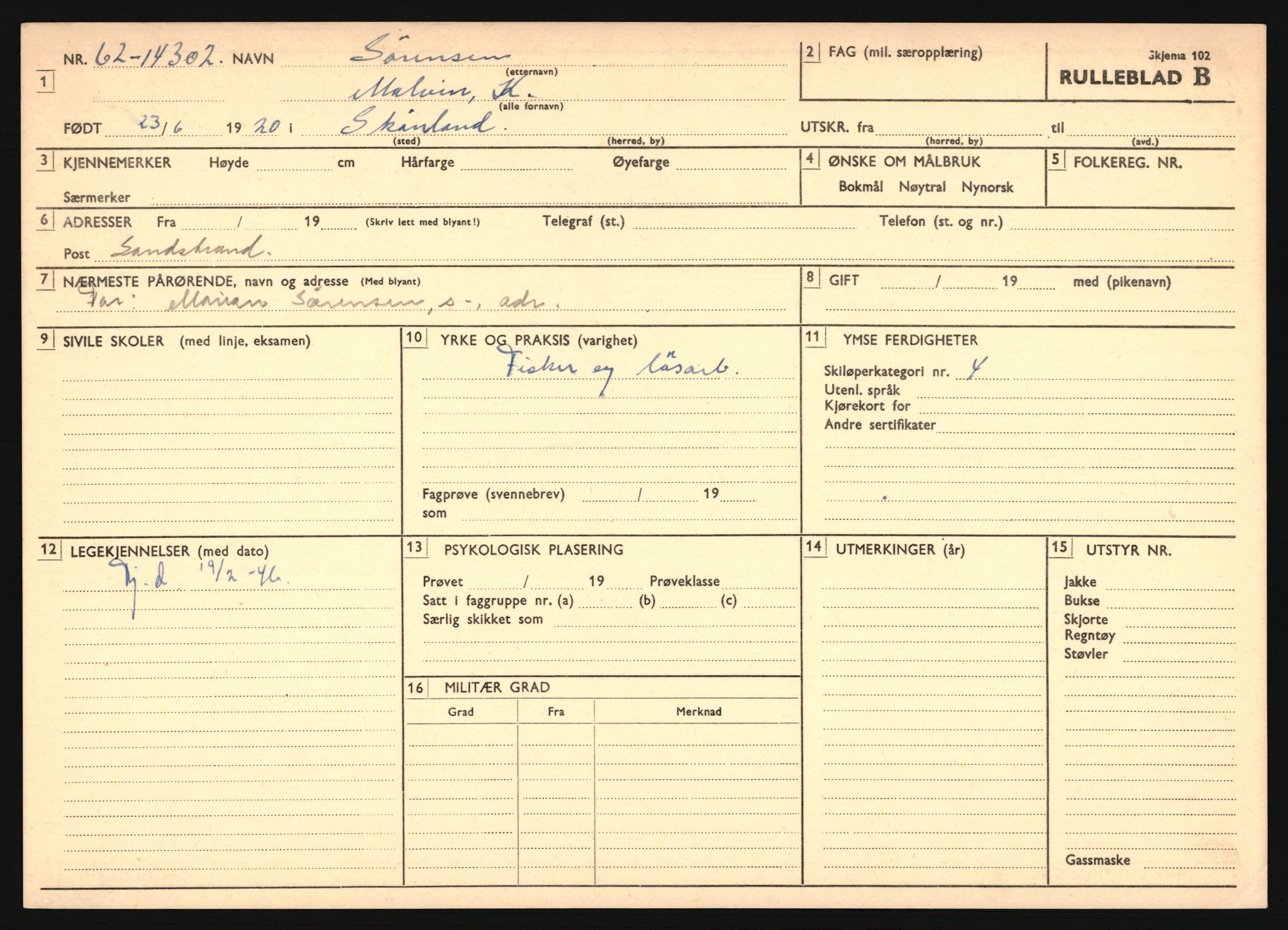 Forsvaret, Troms infanteriregiment nr. 16, AV/RA-RAFA-3146/P/Pa/L0024/0002: Rulleblad / Rulleblad for regimentets menige mannskaper, årsklasse 1941, 1941, p. 486