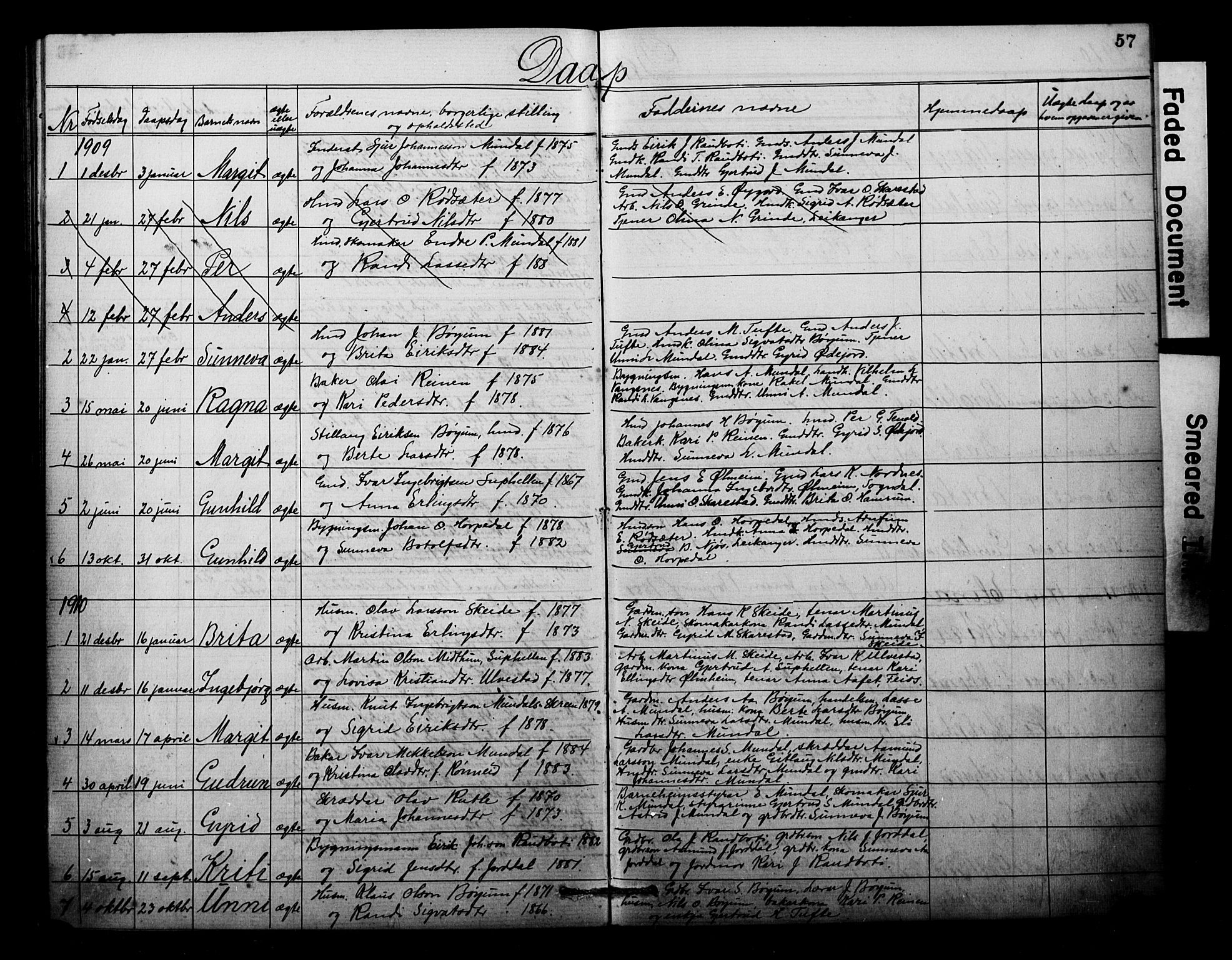 Balestrand sokneprestembete, AV/SAB-A-79601/H/Hab/Habb/L0001a: Parish register (copy) no. B 1a, 1880-1916, p. 57
