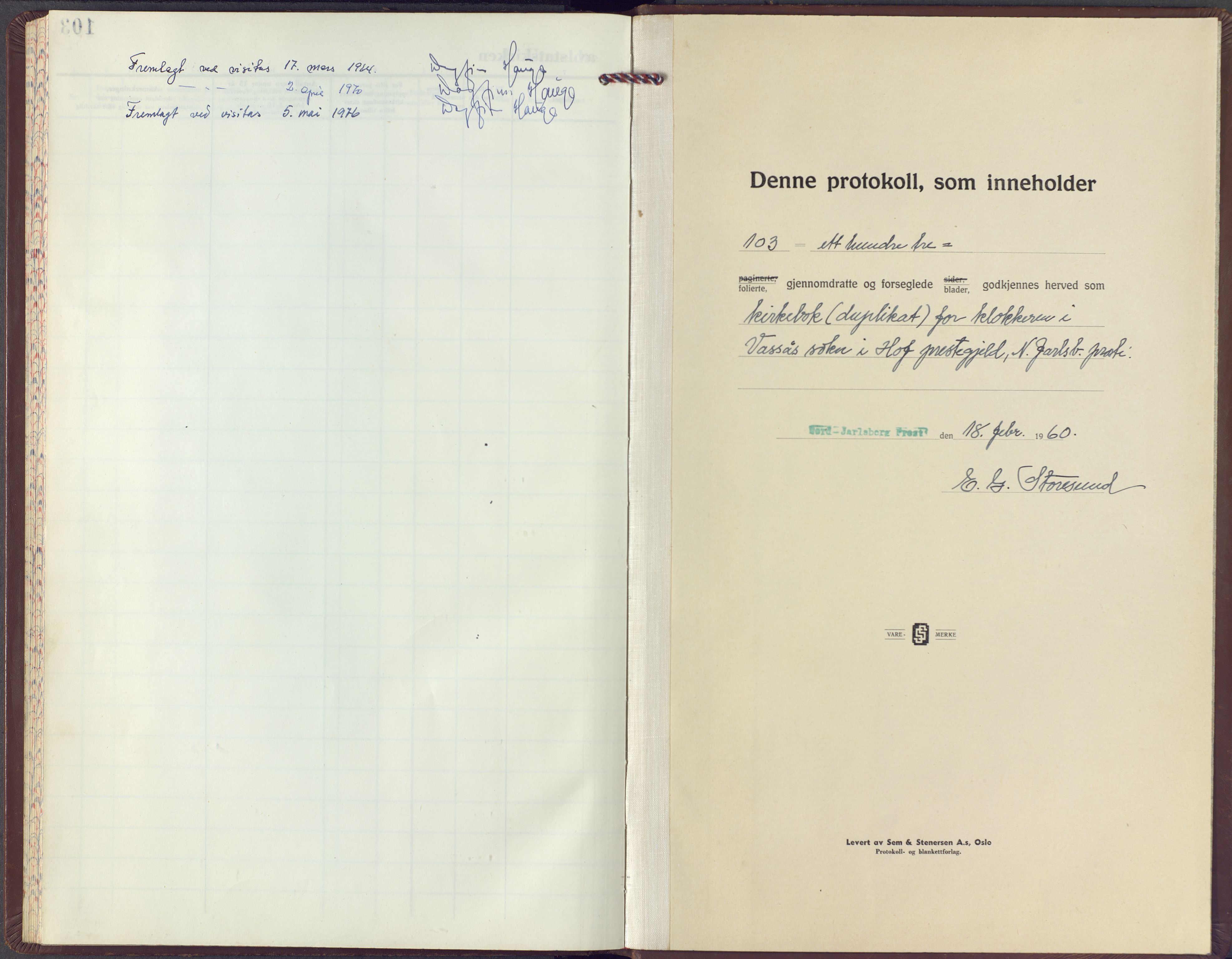 Hof kirkebøker, AV/SAKO-A-64/F/Fb/L0003: Parish register (official) no. II 3, 1959-1978