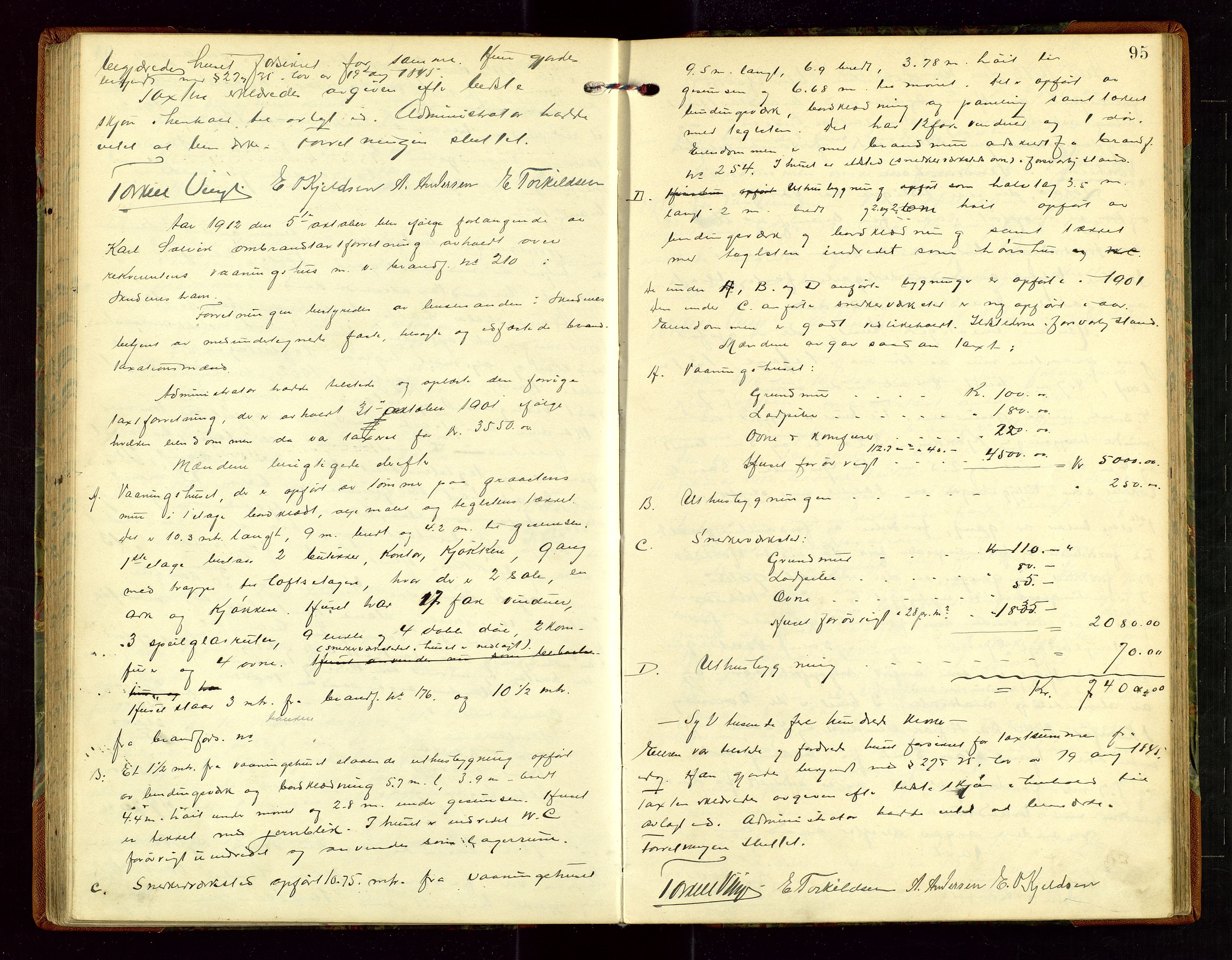 Skudenes lensmannskontor, AV/SAST-A-100444/Goa/L0004: Branntakstprotokoll, 1903-1917, p. 94b-95a