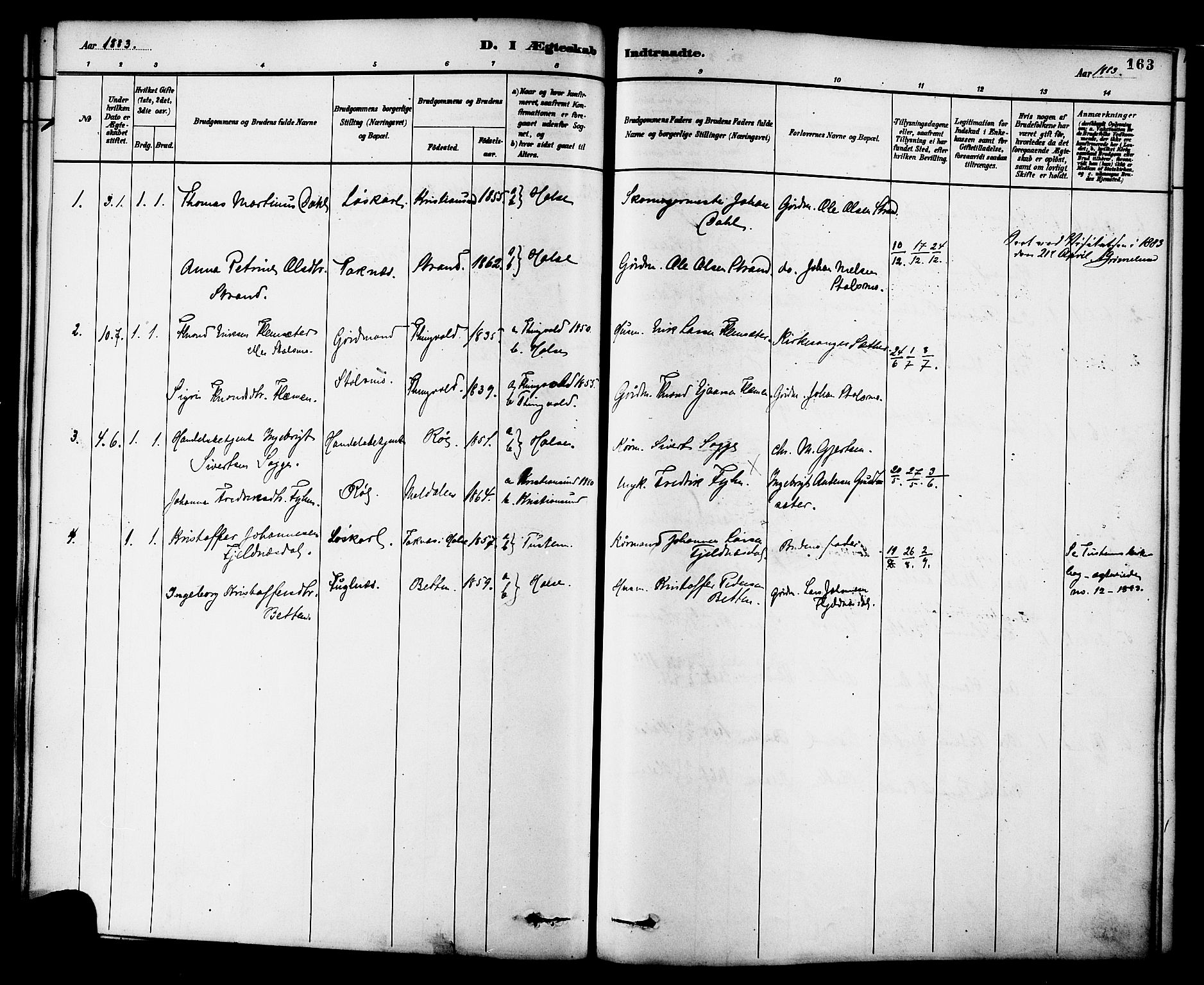 Ministerialprotokoller, klokkerbøker og fødselsregistre - Møre og Romsdal, AV/SAT-A-1454/576/L0885: Parish register (official) no. 576A03, 1880-1898, p. 163