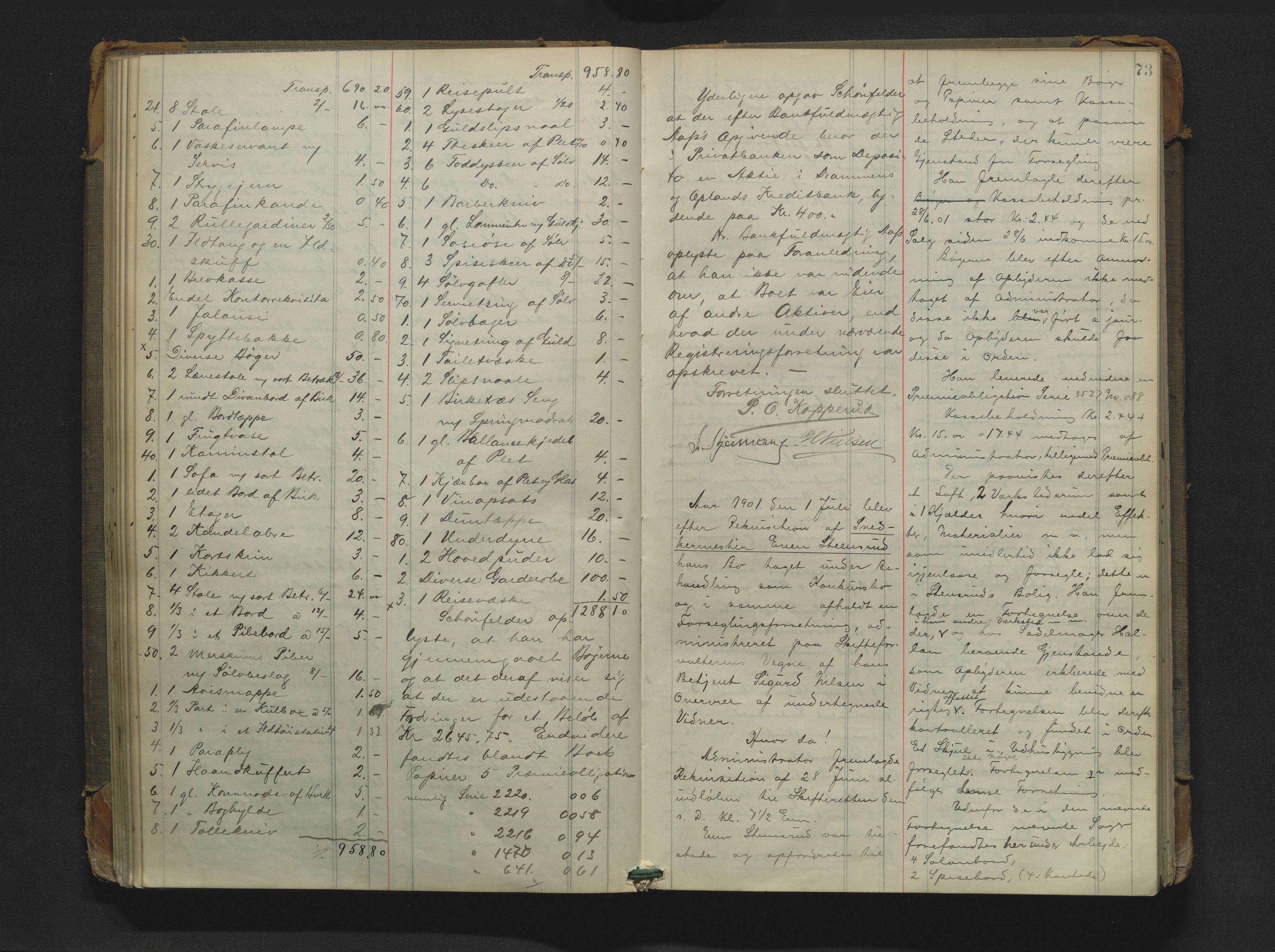 Drammen byfogd, AV/SAKO-A-222/H/Hb/Hbb/L0009: Registreringsprotokoll., 1899-1907, p. 73