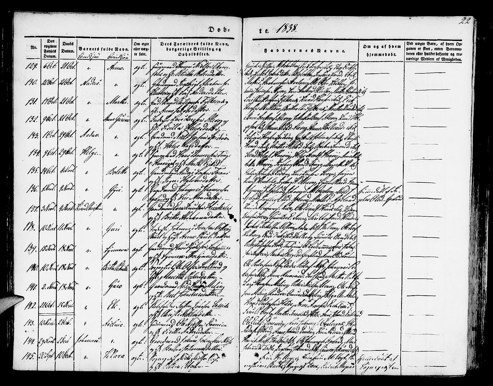 Finnås sokneprestembete, SAB/A-99925/H/Ha/Haa/Haaa/L0006: Parish register (official) no. A 6, 1836-1850, p. 22