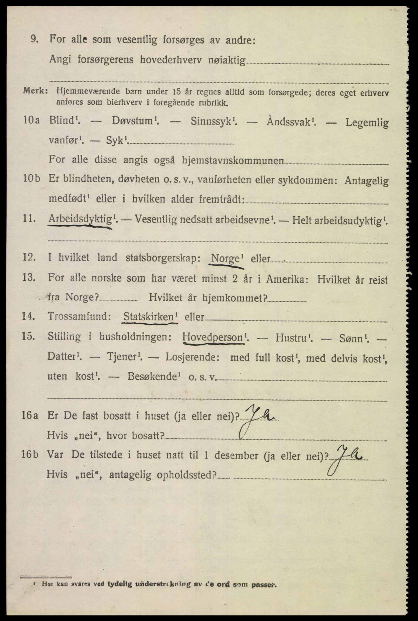 SAK, 1920 census for Åseral, 1920, p. 2481