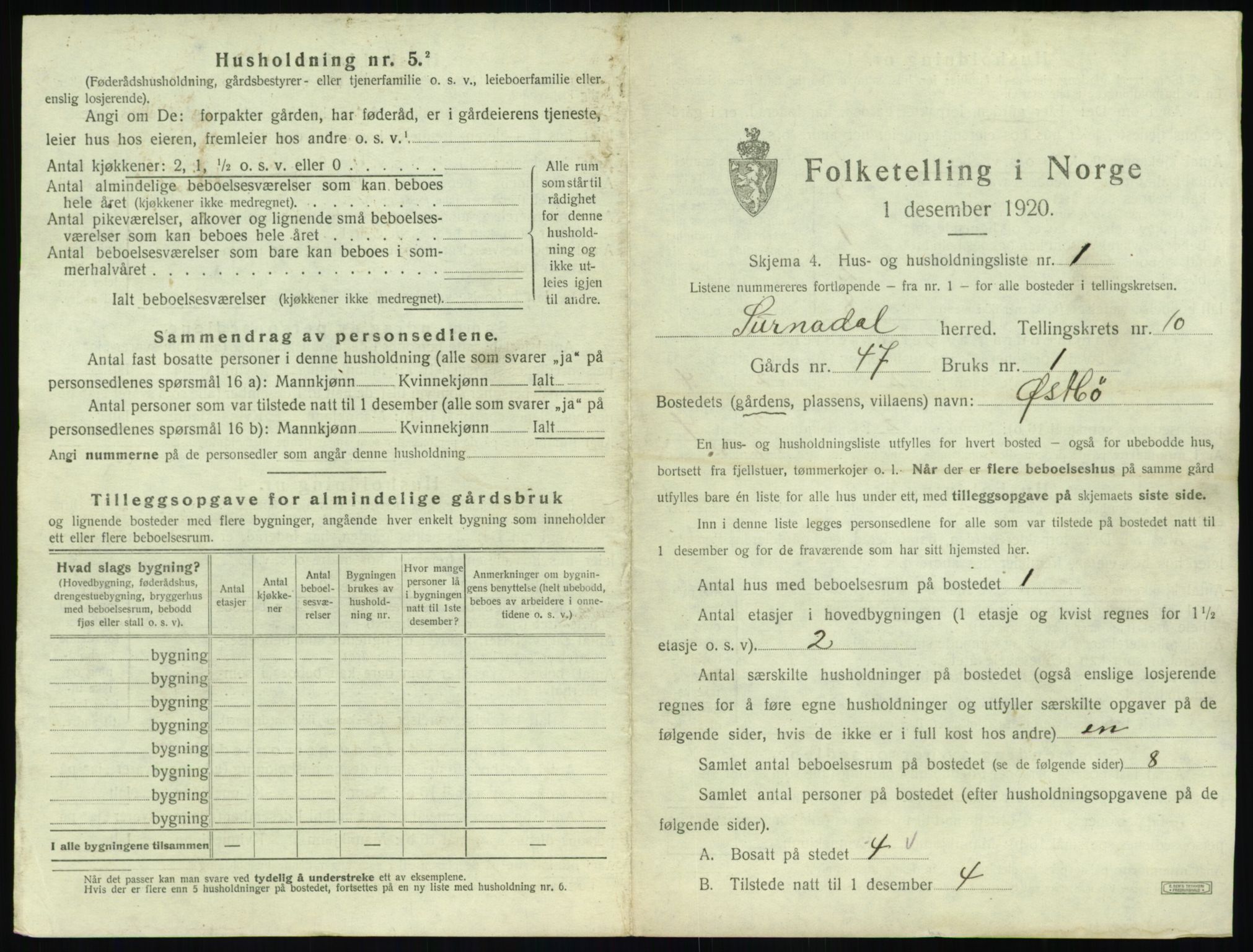 SAT, 1920 census for Surnadal, 1920, p. 993