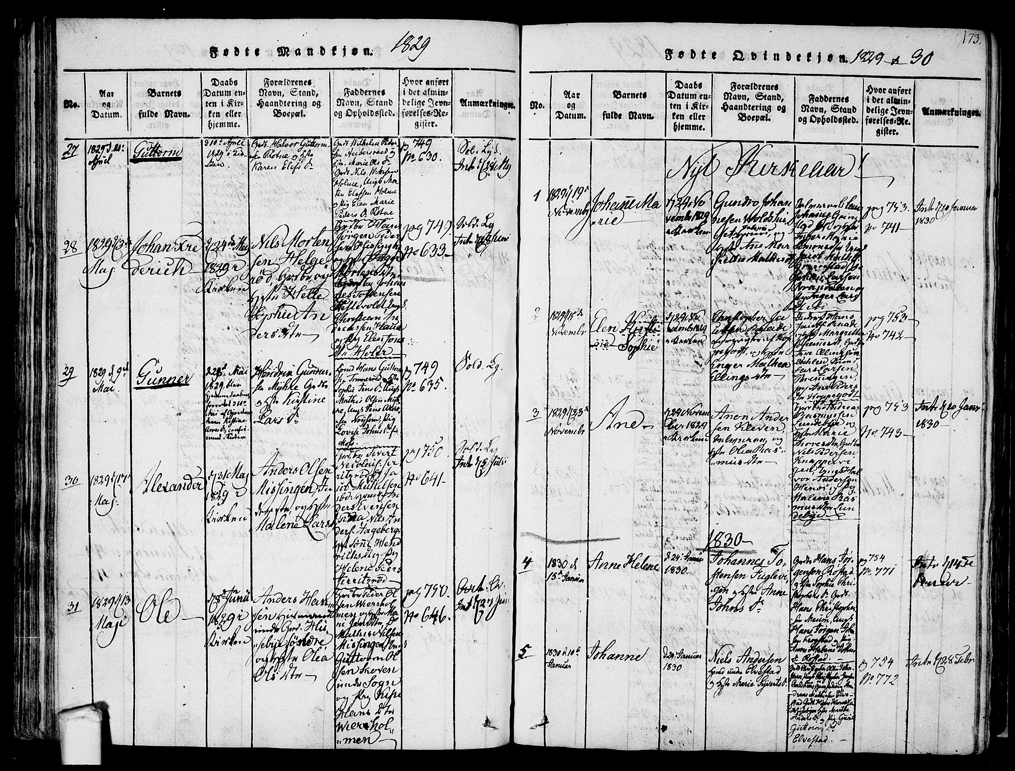 Råde prestekontor kirkebøker, AV/SAO-A-2009/F/Fa/L0004: Parish register (official) no. 4, 1814-1830, p. 172-173