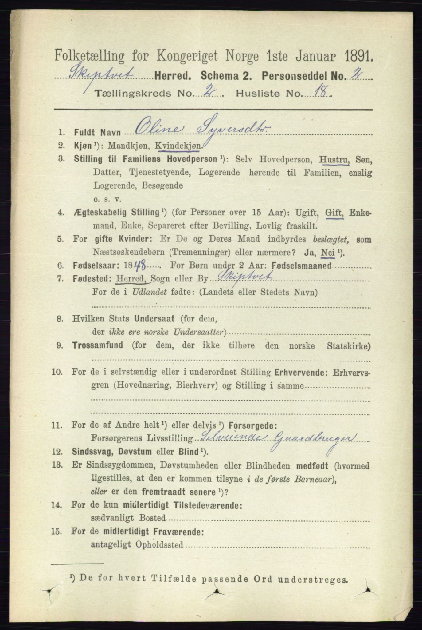 RA, 1891 census for 0127 Skiptvet, 1891, p. 650