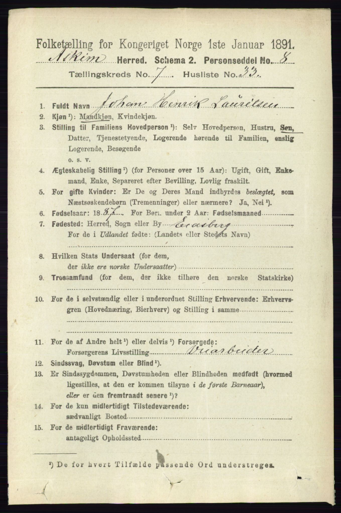 RA, 1891 census for 0124 Askim, 1891, p. 1206