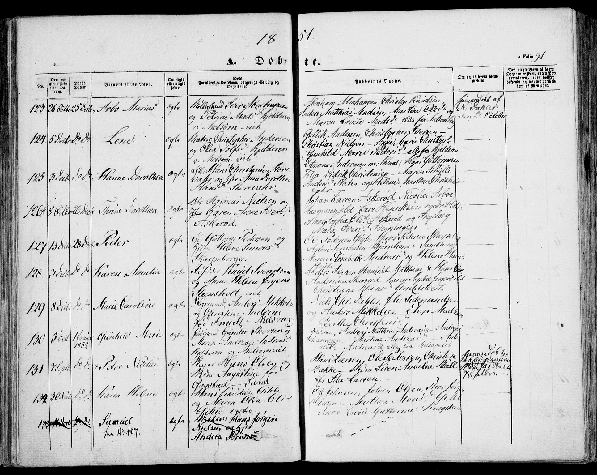 Stokke kirkebøker, AV/SAKO-A-320/F/Fa/L0007: Parish register (official) no. I 7, 1844-1857, p. 91