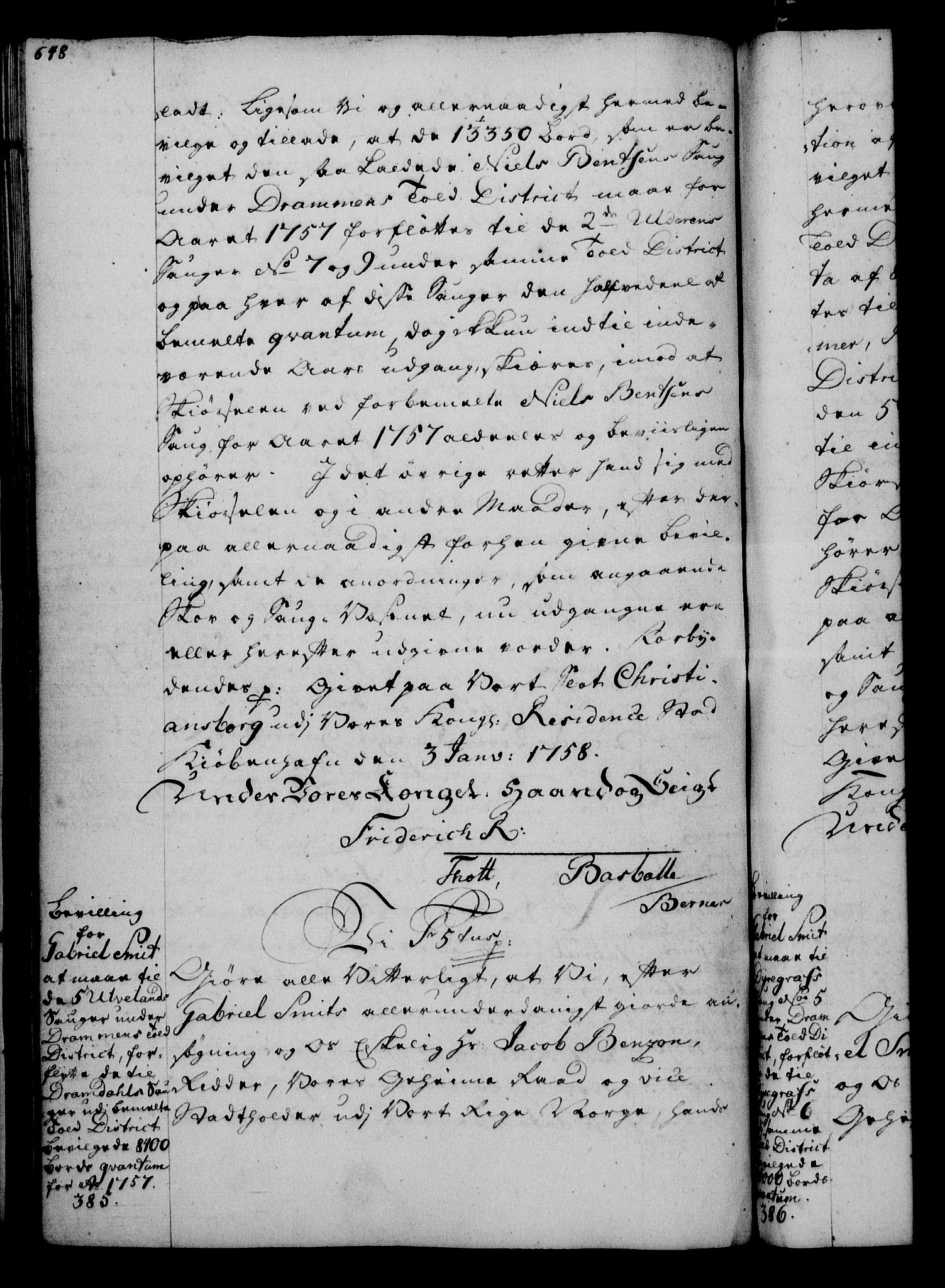 Rentekammeret, Kammerkanselliet, RA/EA-3111/G/Gg/Gga/L0006: Norsk ekspedisjonsprotokoll med register (merket RK 53.6), 1749-1759, p. 648