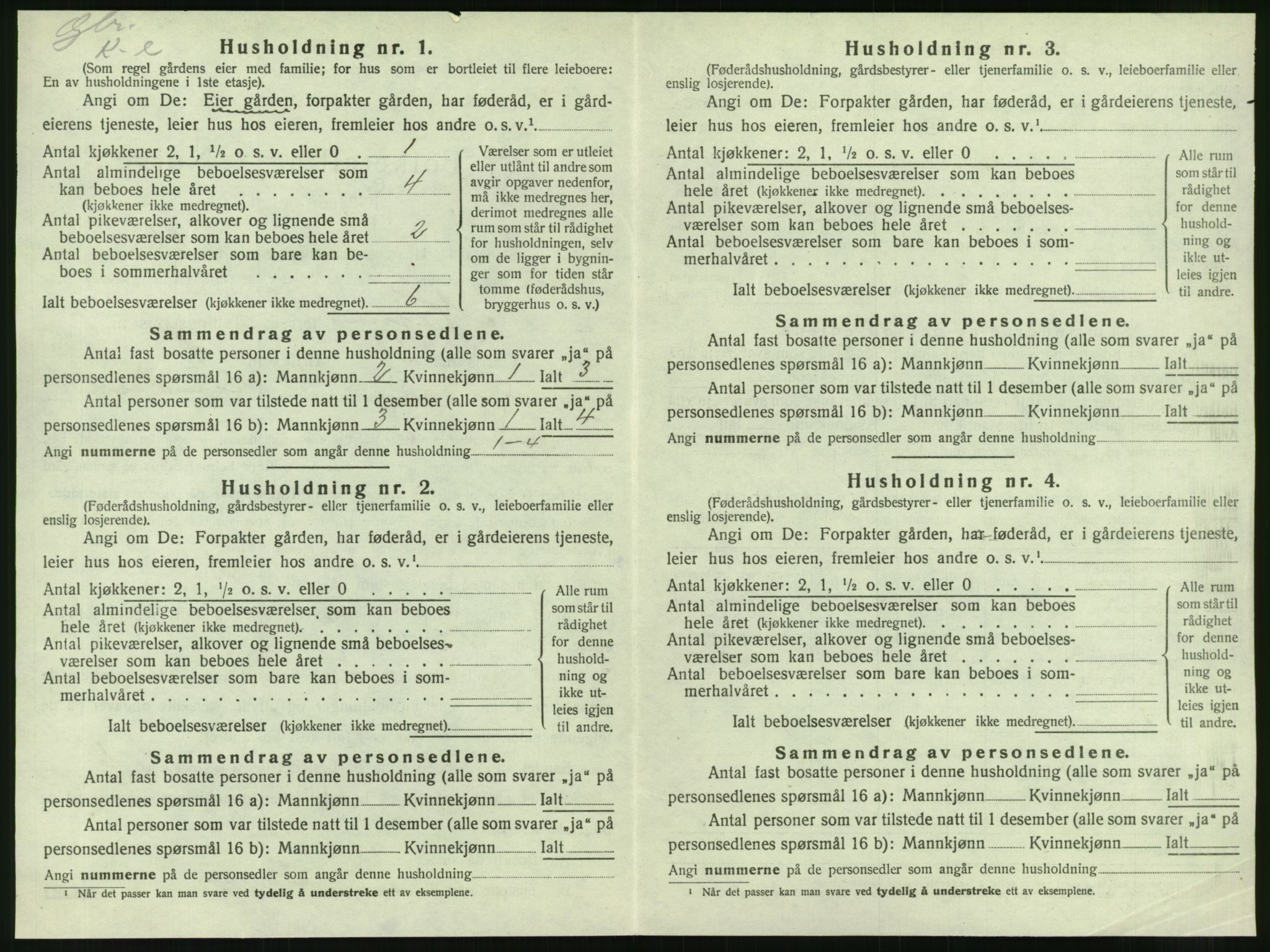 SAT, 1920 census for Nesna, 1920, p. 929