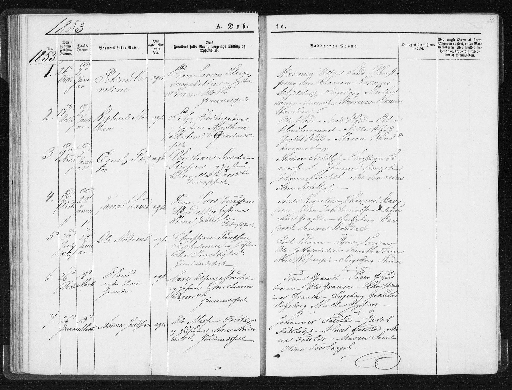Ministerialprotokoller, klokkerbøker og fødselsregistre - Nord-Trøndelag, SAT/A-1458/744/L0418: Parish register (official) no. 744A02, 1843-1866, p. 50