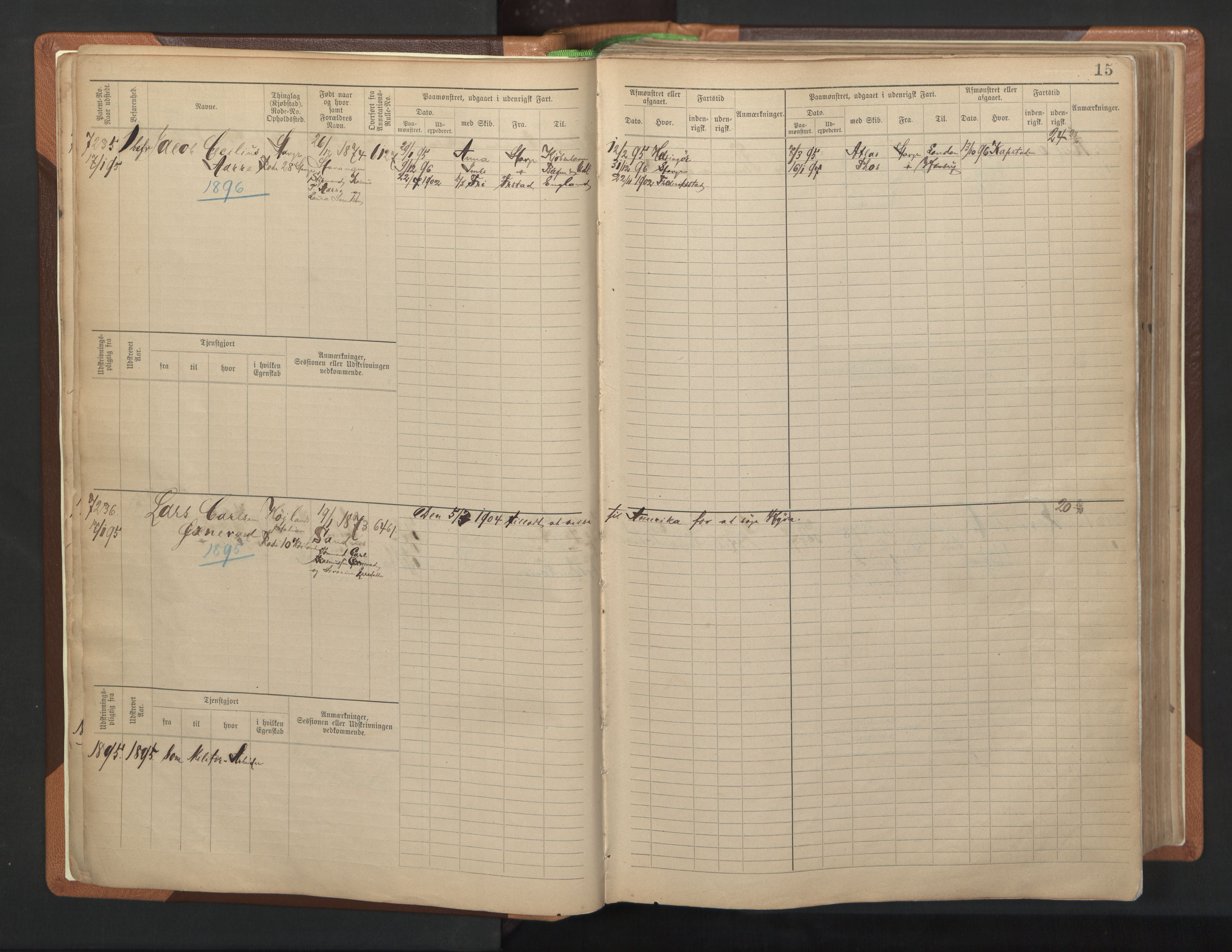 Stavanger sjømannskontor, AV/SAST-A-102006/F/Fb/Fbb/L0012: Sjøfartshovedrulle, patentnr. 7207-8158, 1894-1904, p. 18