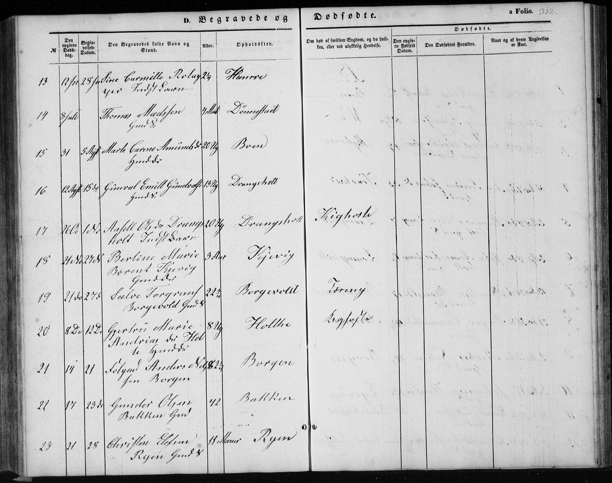 Tveit sokneprestkontor, AV/SAK-1111-0043/F/Fb/L0003: Parish register (copy) no. B 3, 1854-1886, p. 352