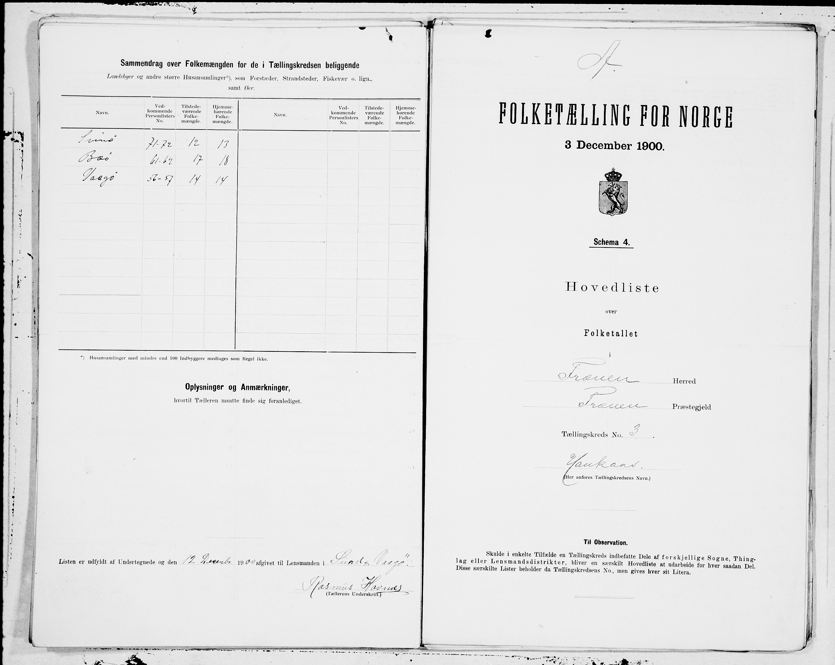 SAT, 1900 census for Fræna, 1900, p. 6