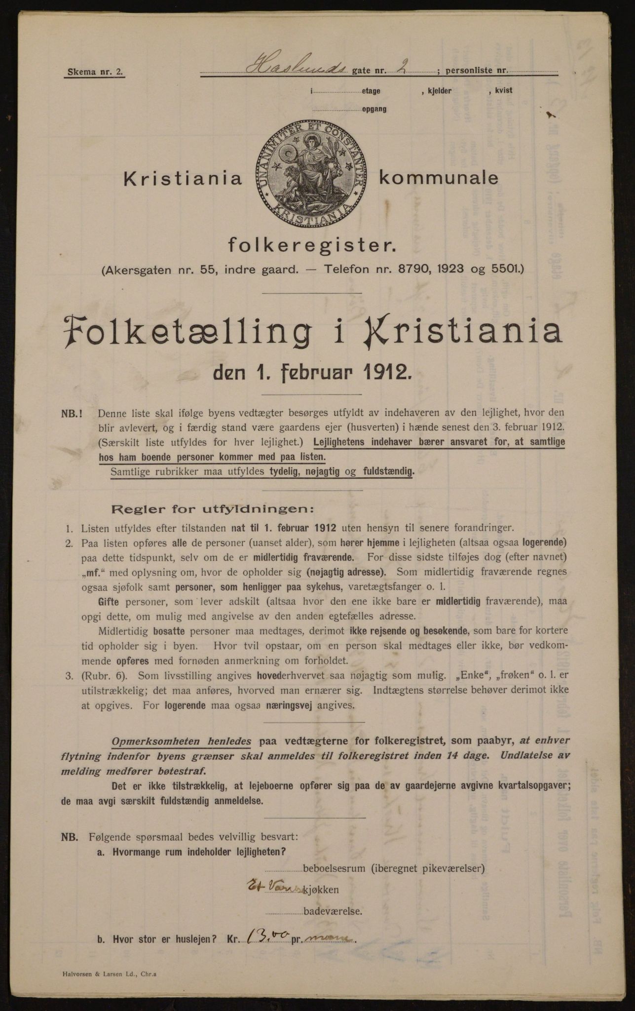 OBA, Municipal Census 1912 for Kristiania, 1912, p. 35257
