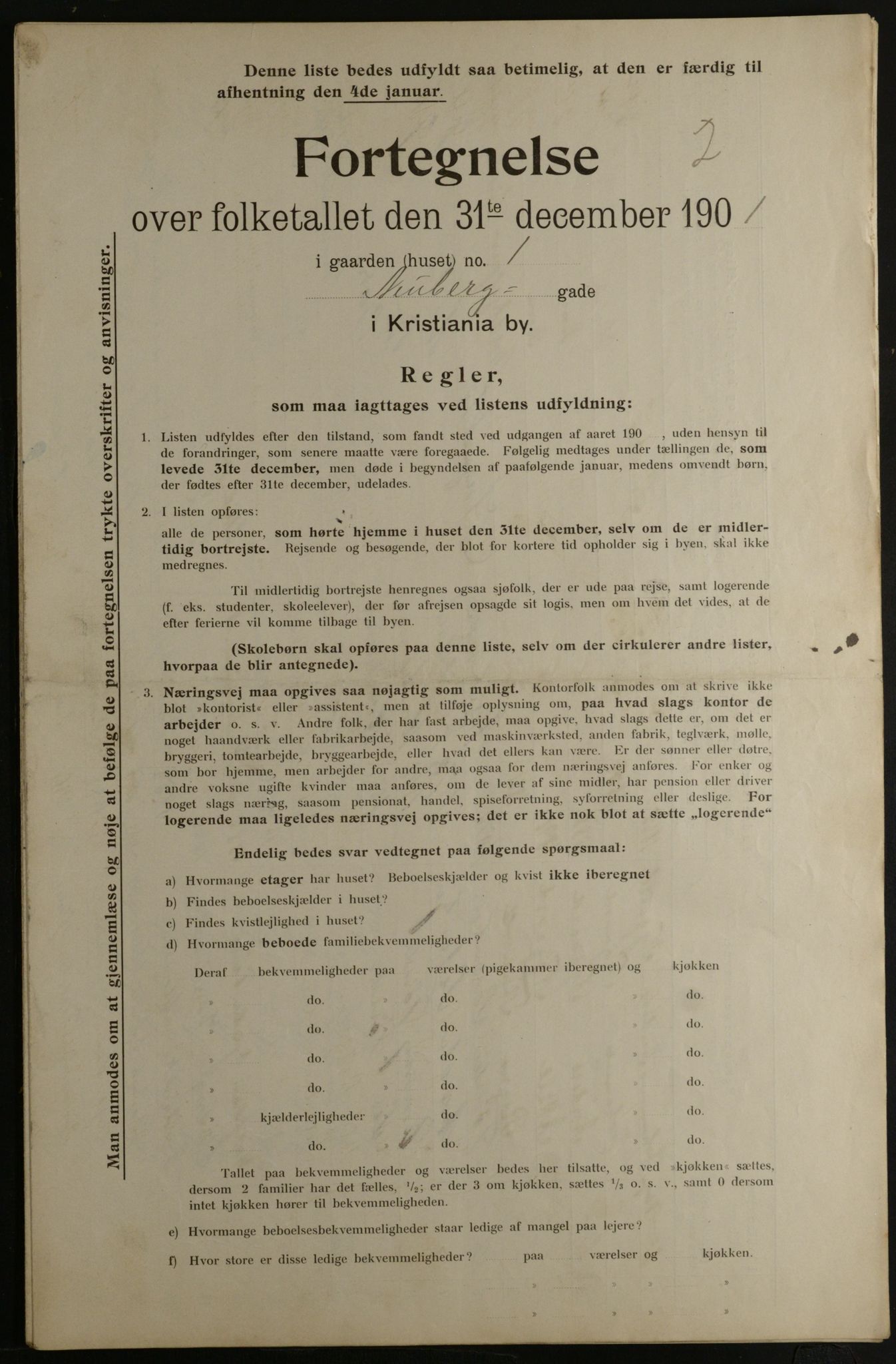 OBA, Municipal Census 1901 for Kristiania, 1901, p. 10703