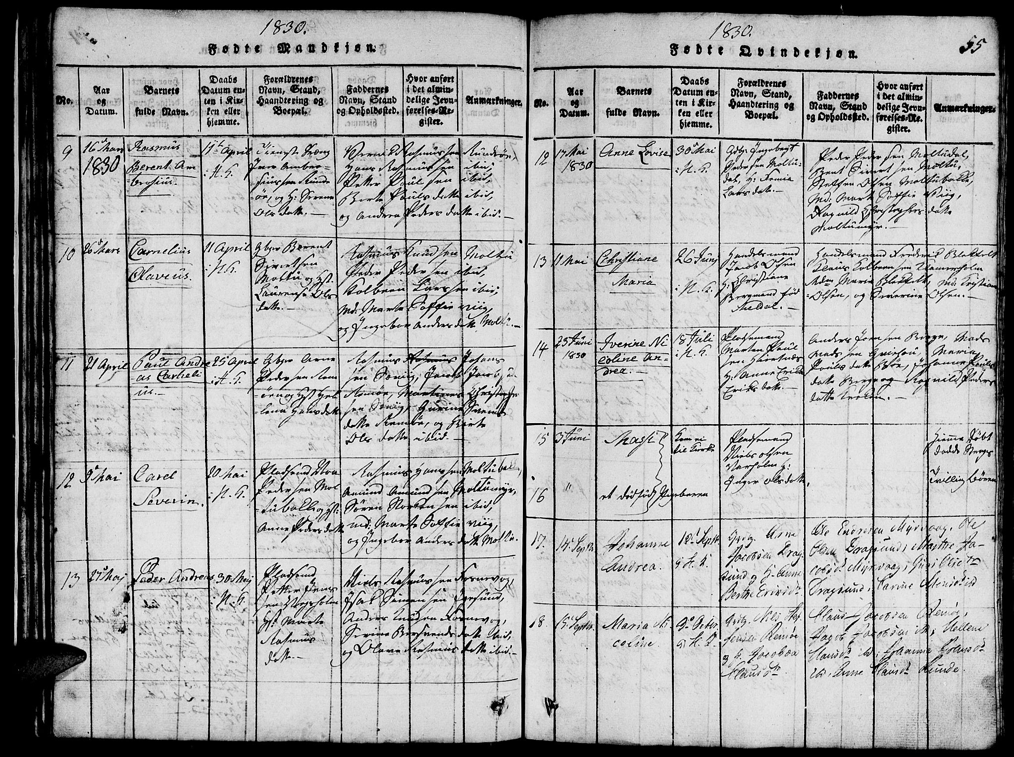 Ministerialprotokoller, klokkerbøker og fødselsregistre - Møre og Romsdal, AV/SAT-A-1454/507/L0078: Parish register (copy) no. 507C01, 1816-1840, p. 55