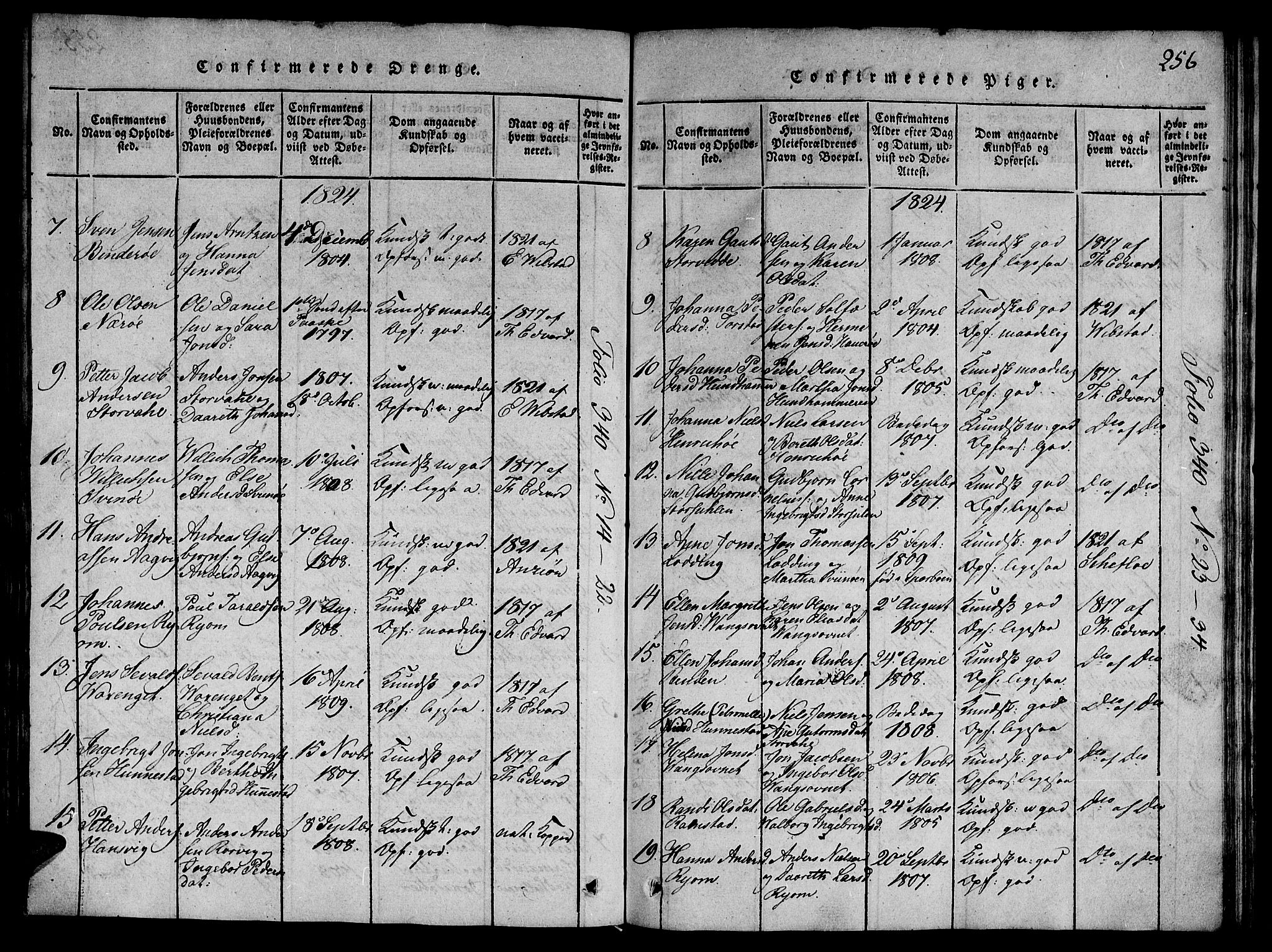 Ministerialprotokoller, klokkerbøker og fødselsregistre - Nord-Trøndelag, AV/SAT-A-1458/784/L0667: Parish register (official) no. 784A03 /1, 1816-1829, p. 256