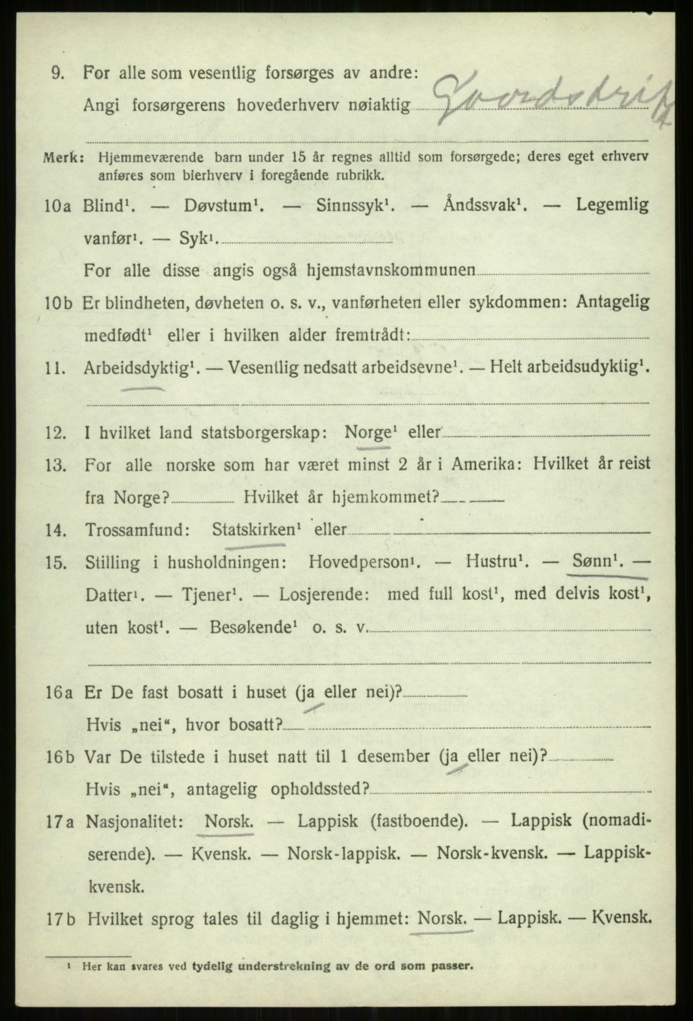 SATØ, 1920 census for Balsfjord, 1920, p. 7492