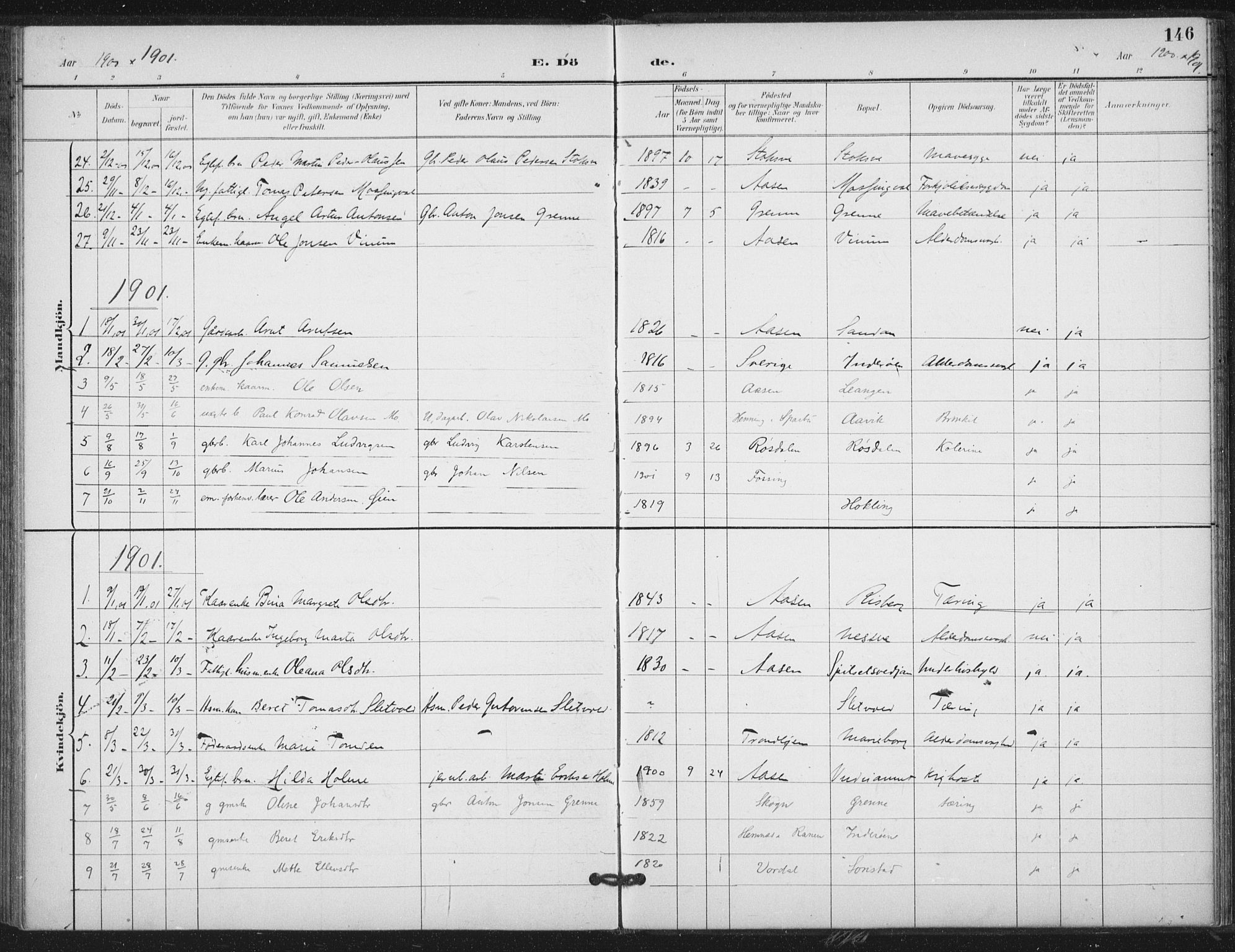 Ministerialprotokoller, klokkerbøker og fødselsregistre - Nord-Trøndelag, SAT/A-1458/714/L0131: Parish register (official) no. 714A02, 1896-1918, p. 146