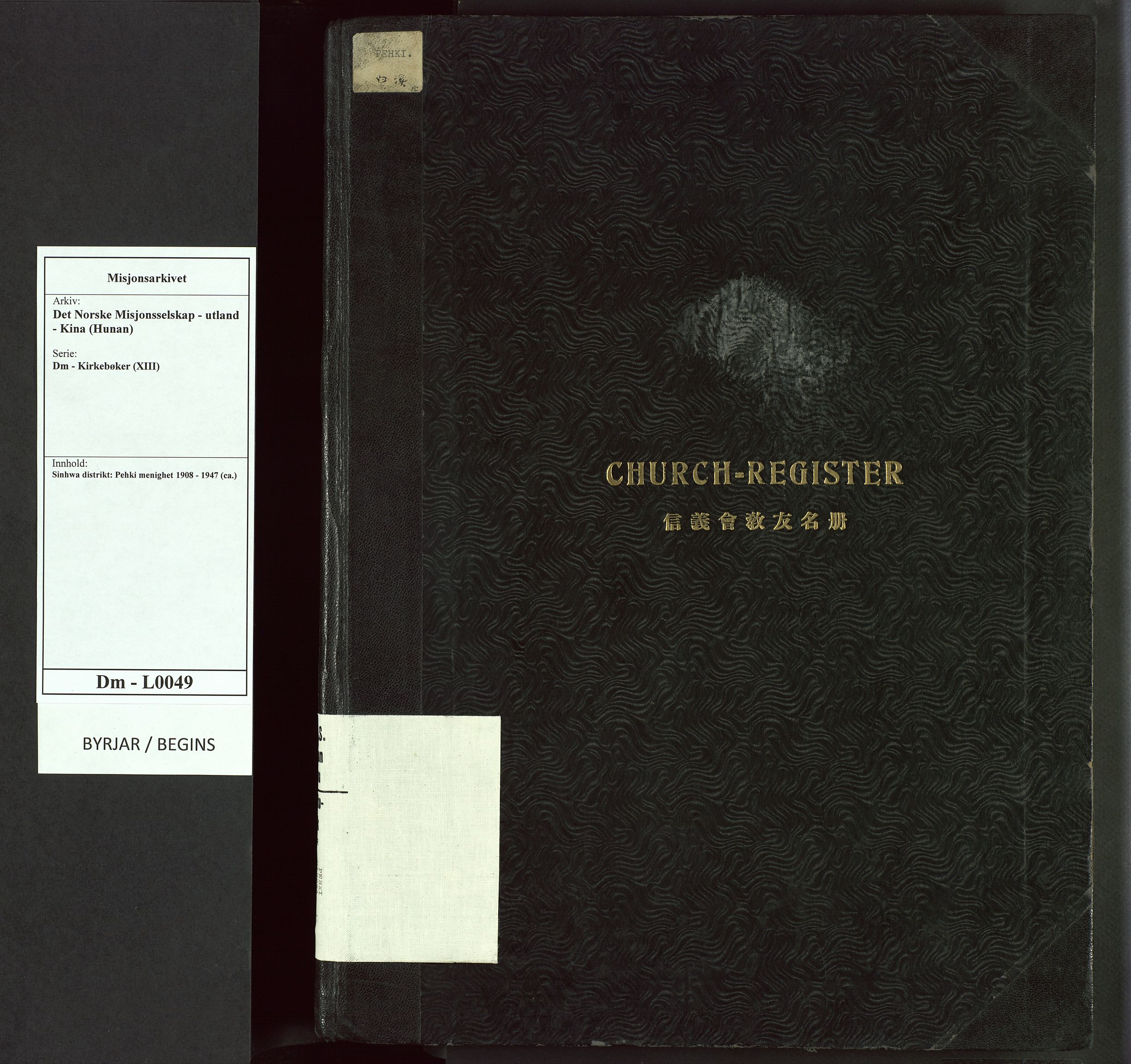 Det Norske Misjonsselskap - utland - Kina (Hunan), VID/MA-A-1065/Dm/L0049: Parish register (official) no. 87, 1908-1947